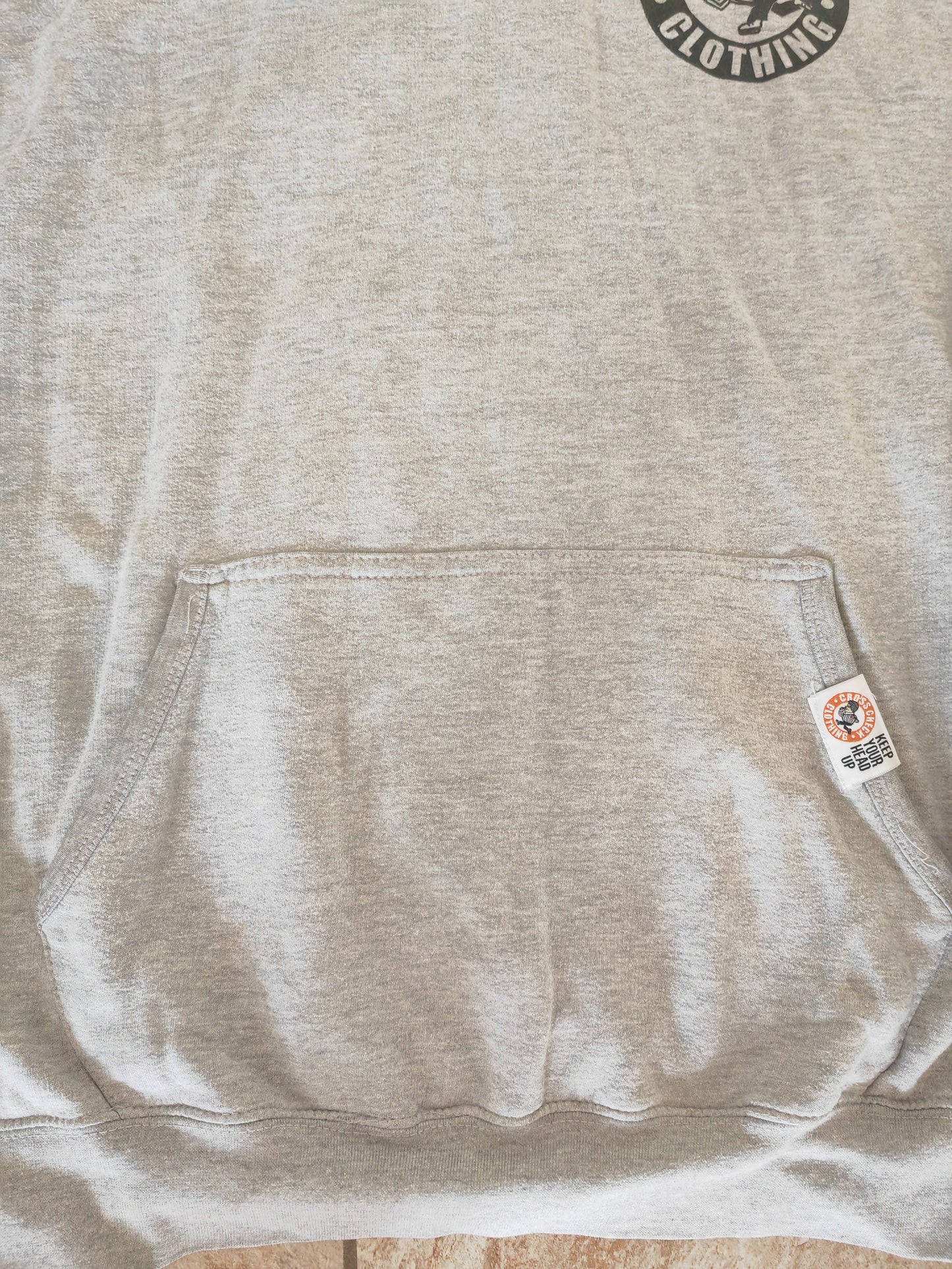 Cross Check Clothing Pullover Hoodie, Grey/Black, Size L