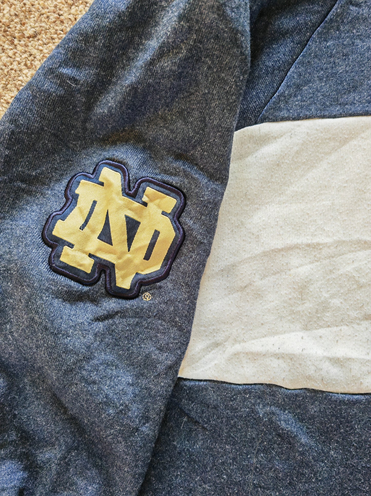 Adidas Clima Warm Notre Dame Irish NCAA 1/4 Zip Hoodie, Navy, Size Medium