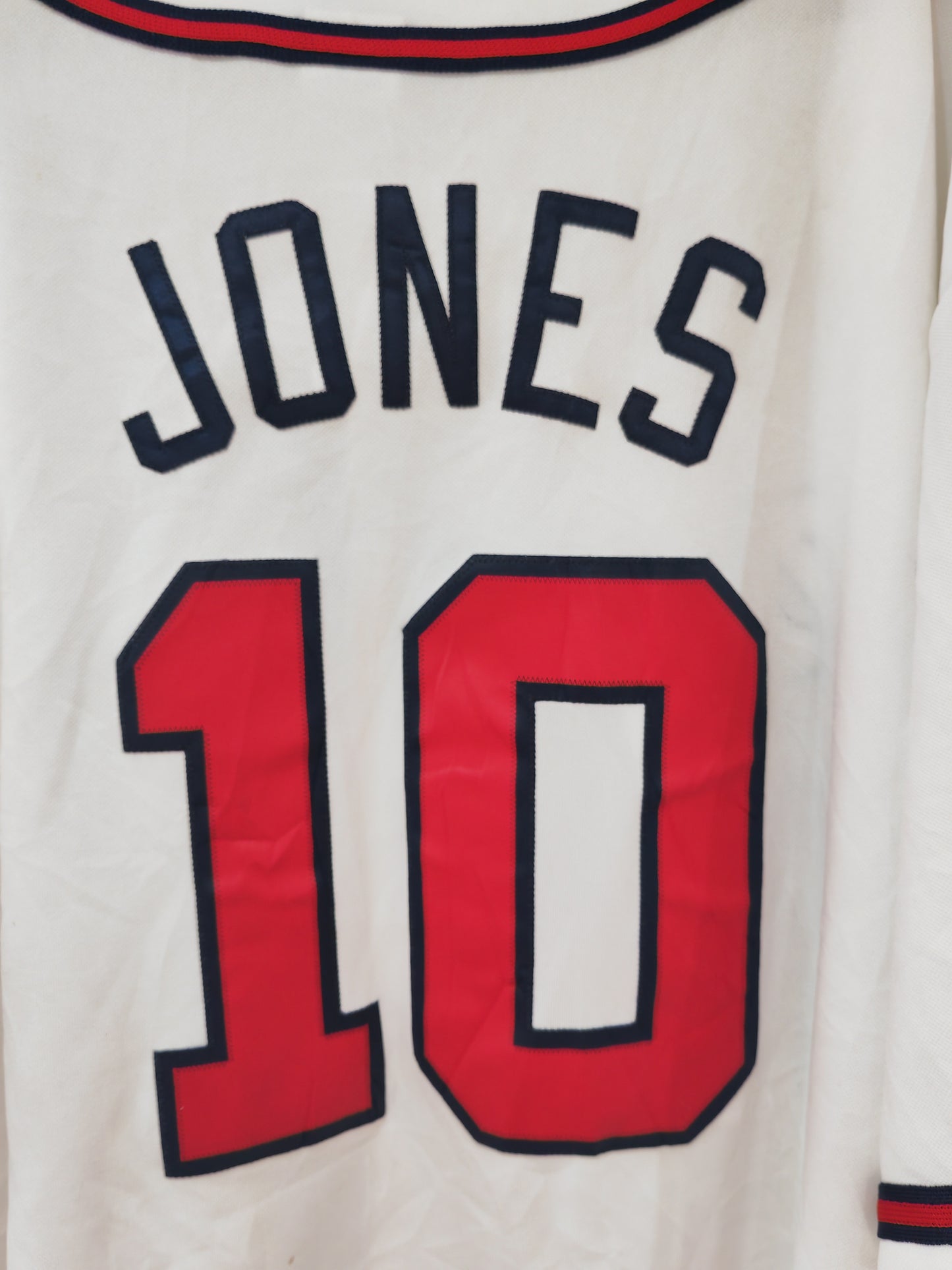 Majestic Atlanta Braves MLB Jersey, #10 Jones, White, Size XXL