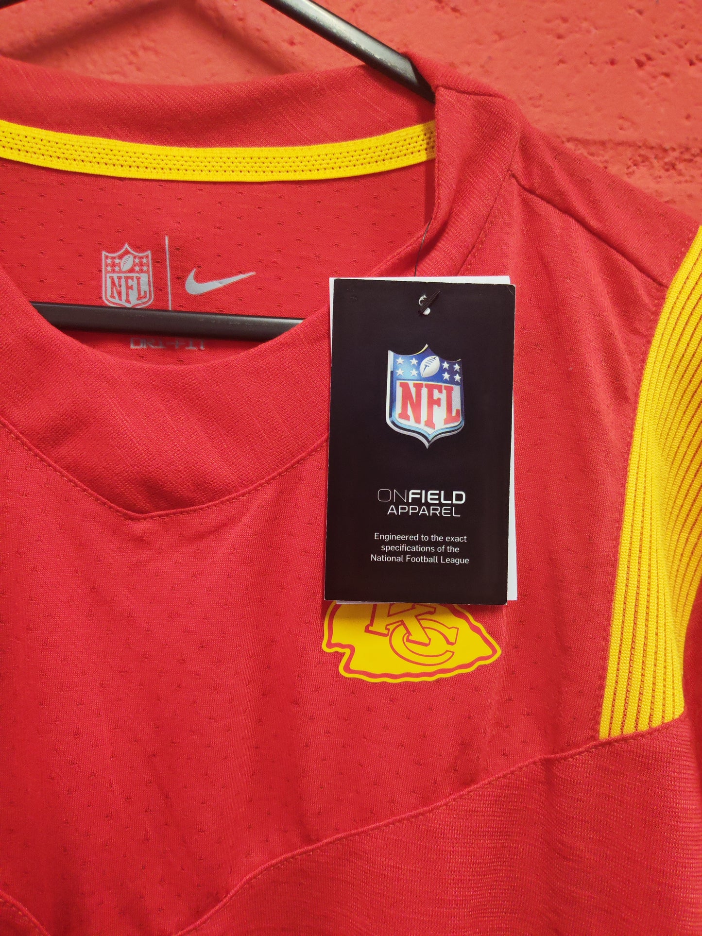 Nike Kansas City Chiefs NFL Short Sleeve On Field T Shirt, Red, Size Medium