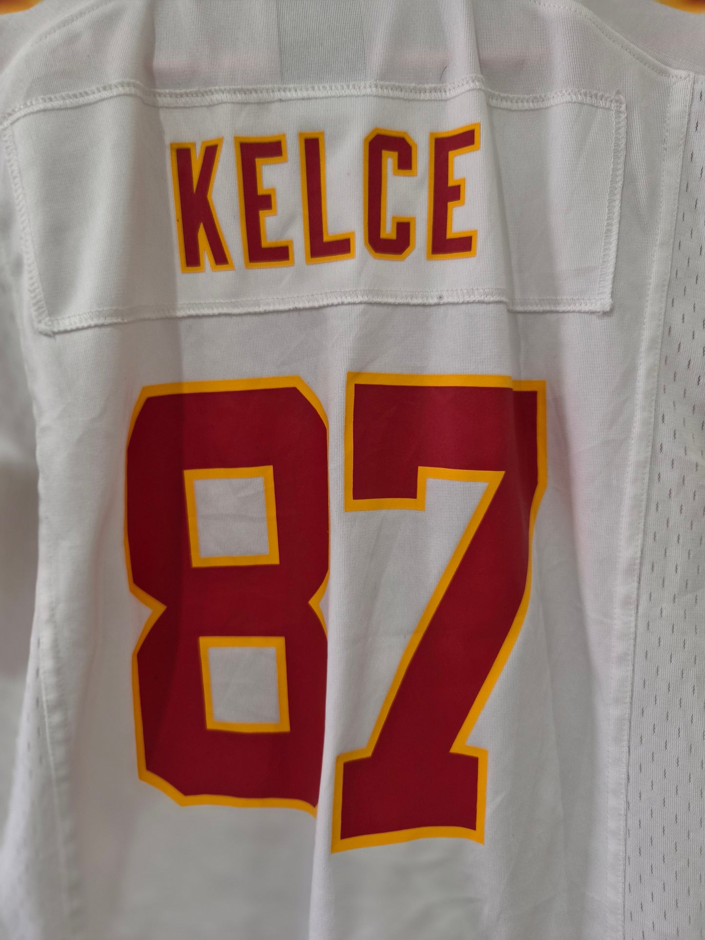 Youth Nike Kansas City Chiefs NFL Jersey, #87 Kelce, White, Size YM