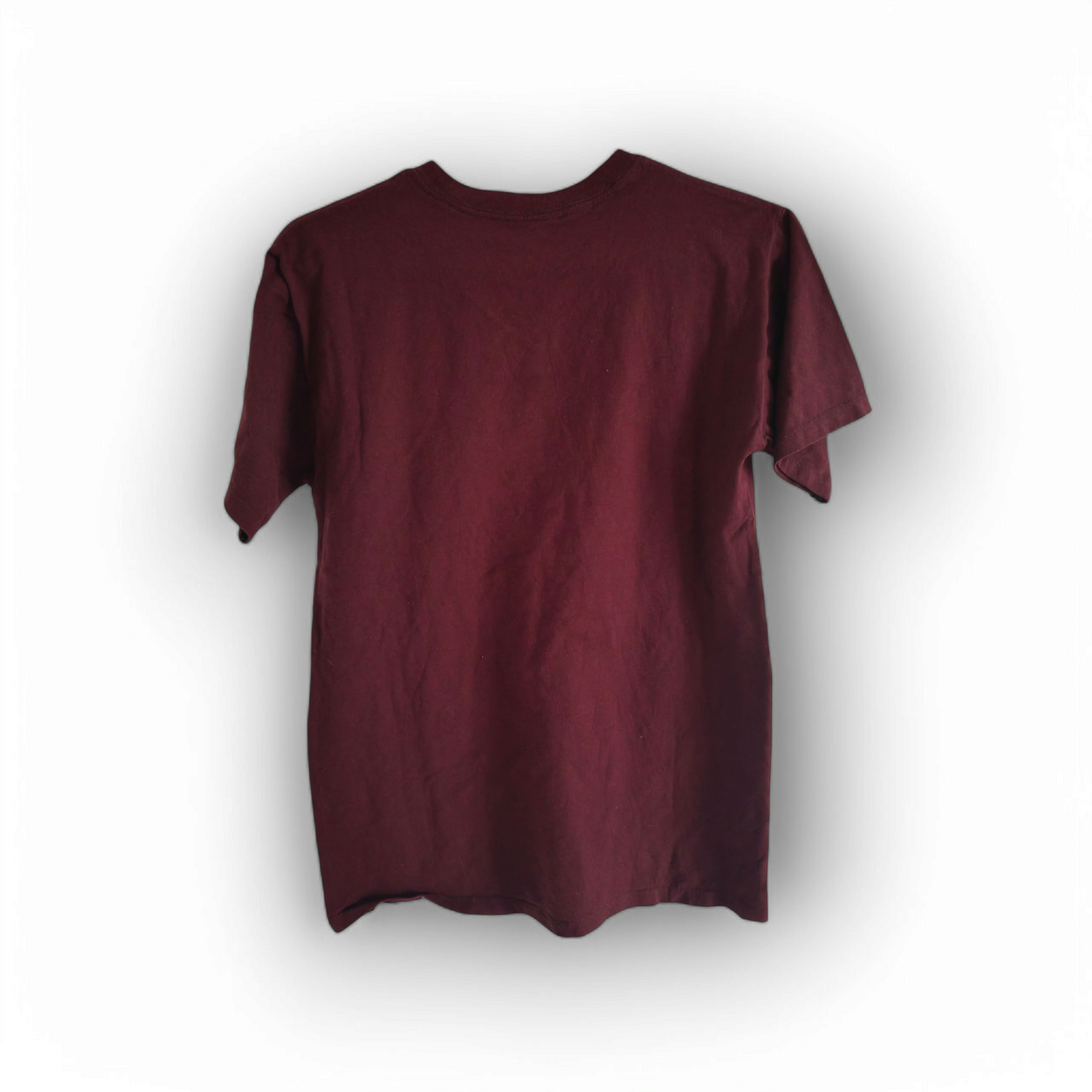 Champion Small Logo V Neck T Shirt, Burgundy, Size Small