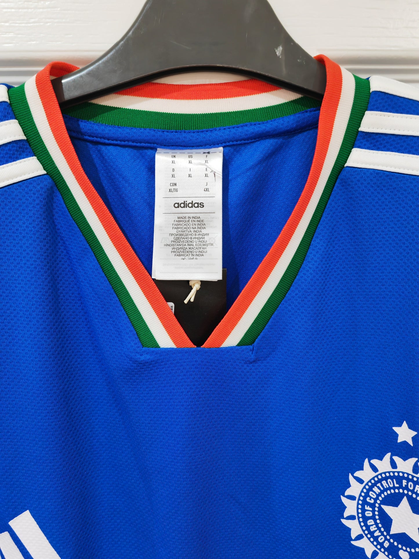 Adidas India One Day Cricket Jersey, Blue, Size XL