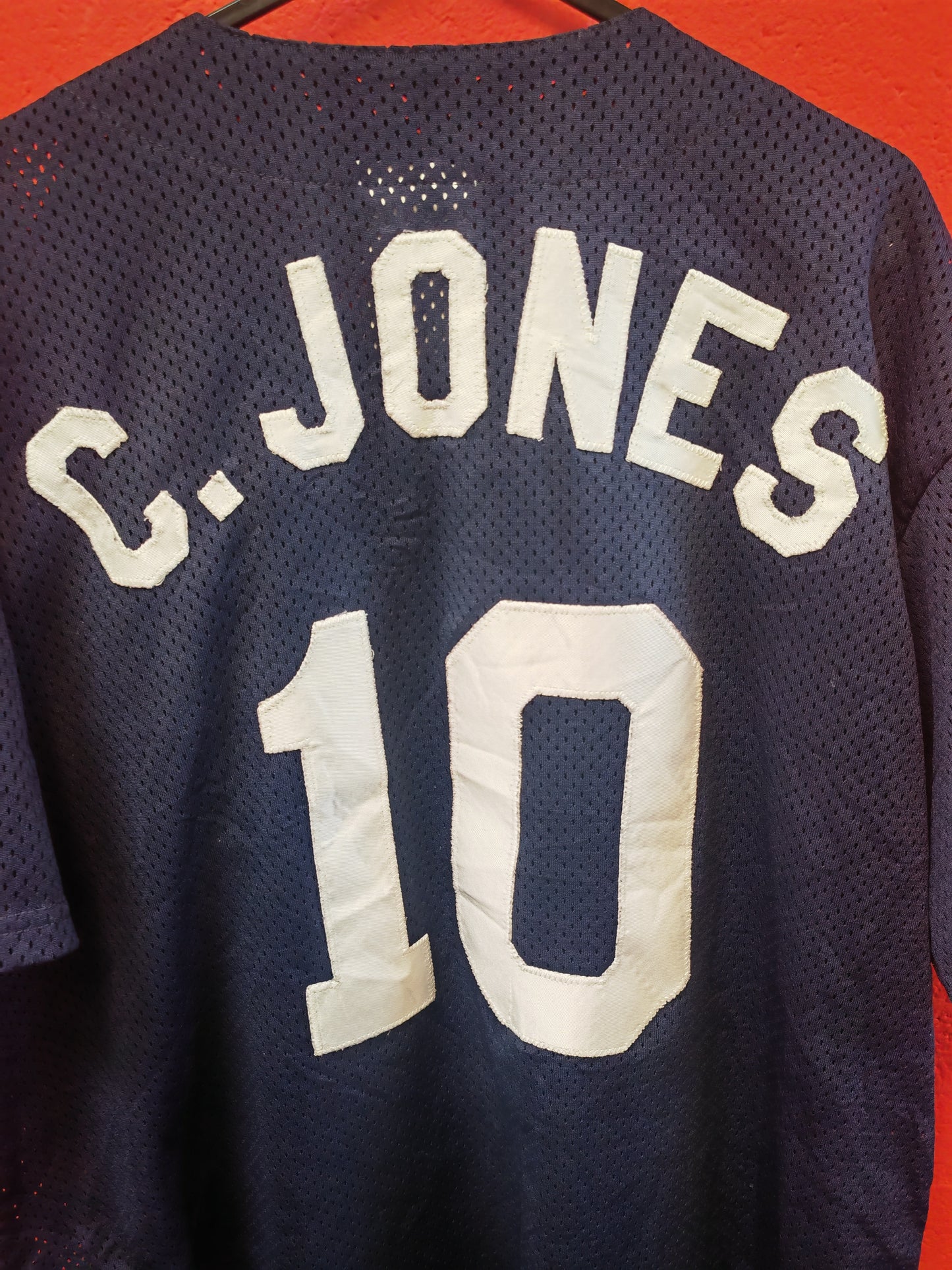 Majestic Atlanta Braves MLB Jersey, #10 C.Jones, Navy, Size Large