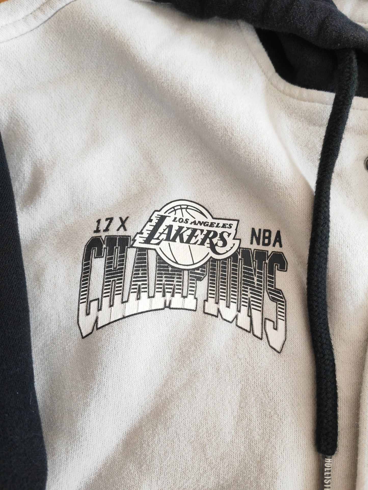 Hollister Los Angeles Lakers NBA Snap Hoodie, Grey/Black, Size Small