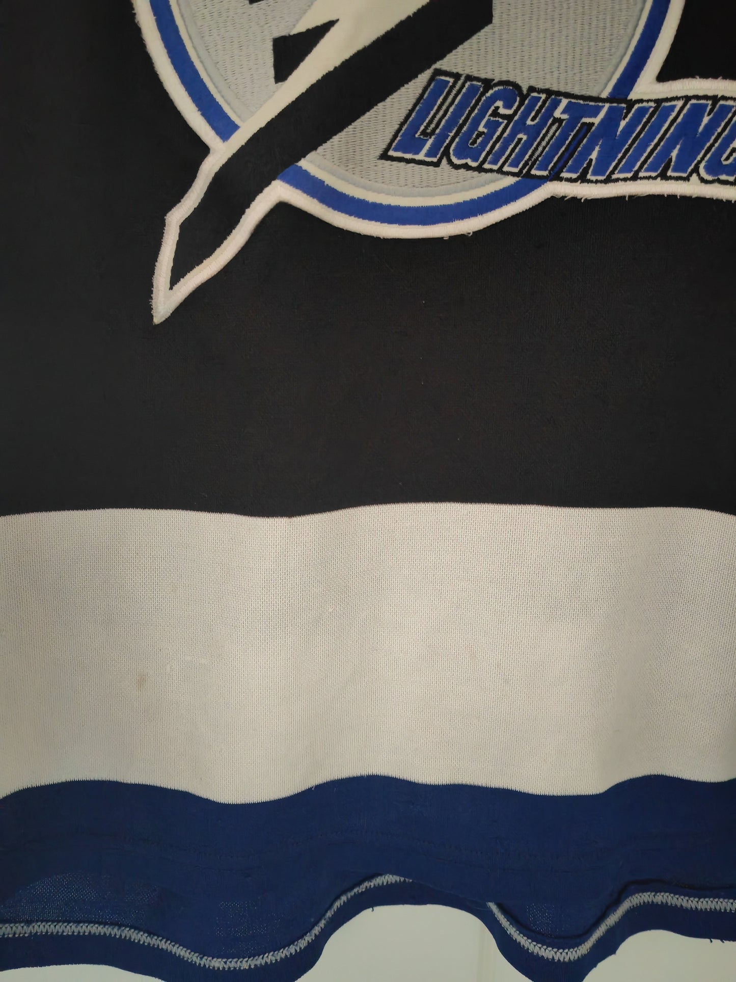 CCM Tampa Bay Lightning NHL Hockey Jersey, Black, Size Small
