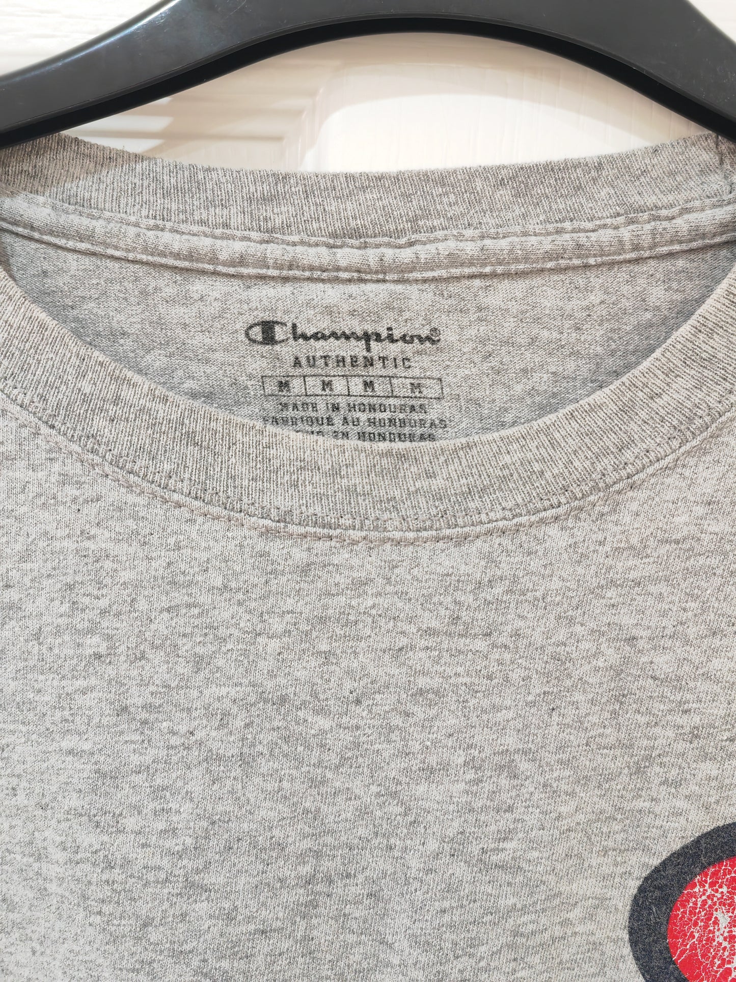 Champion Short Sleeve Casual T Shirt, Grey, Size Medium