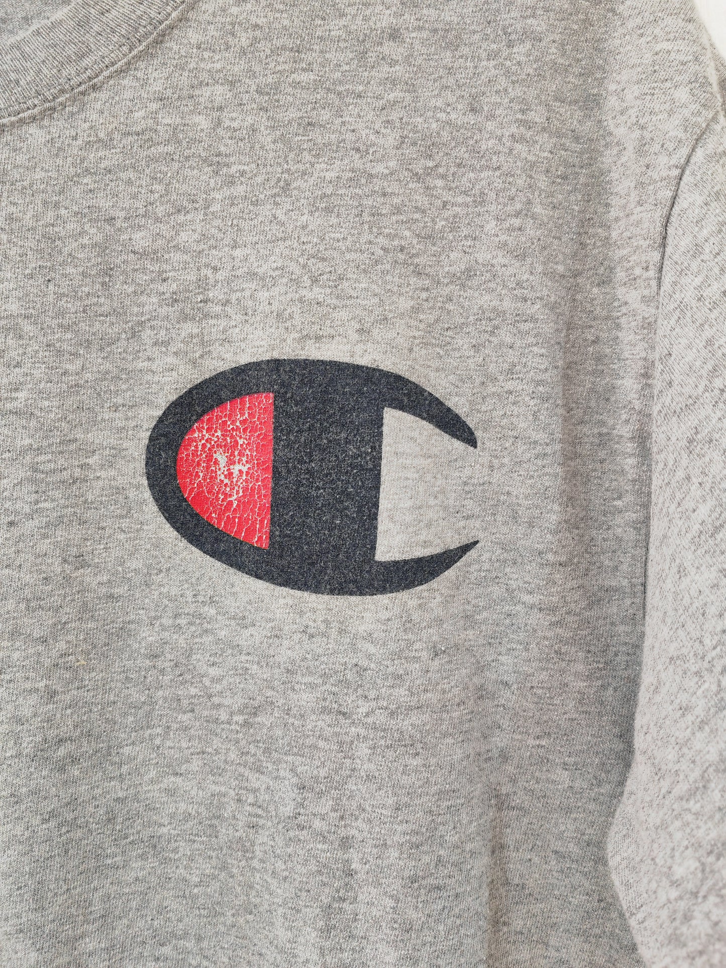 Champion Short Sleeve Casual T Shirt, Grey, Size Medium