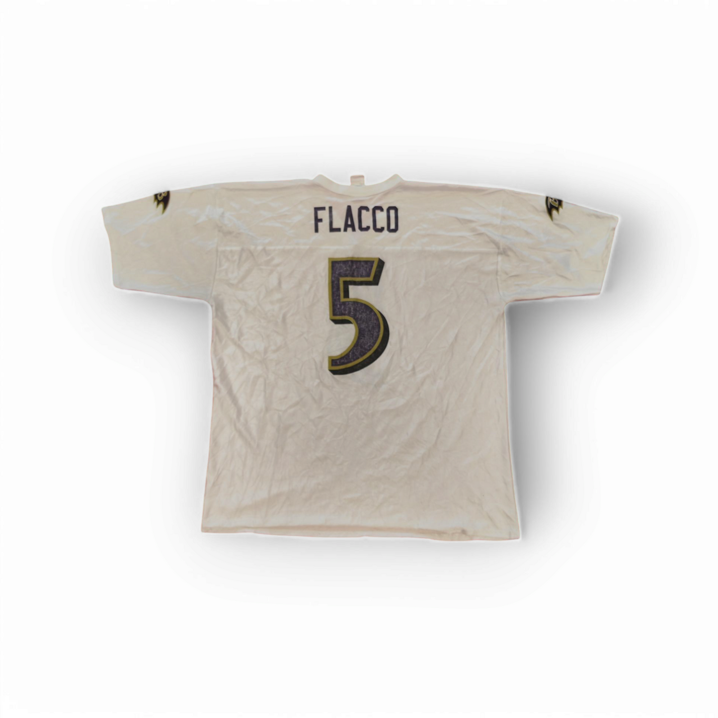 NFL Apparel Baltimore Ravens Jersey, #5 Flacco, White, Size XXL