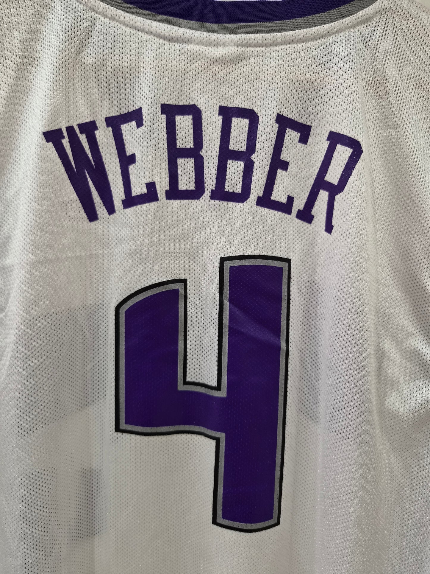 Reebok Sacramento Kings NBA Jersey, #4 Webber, White, Size Large