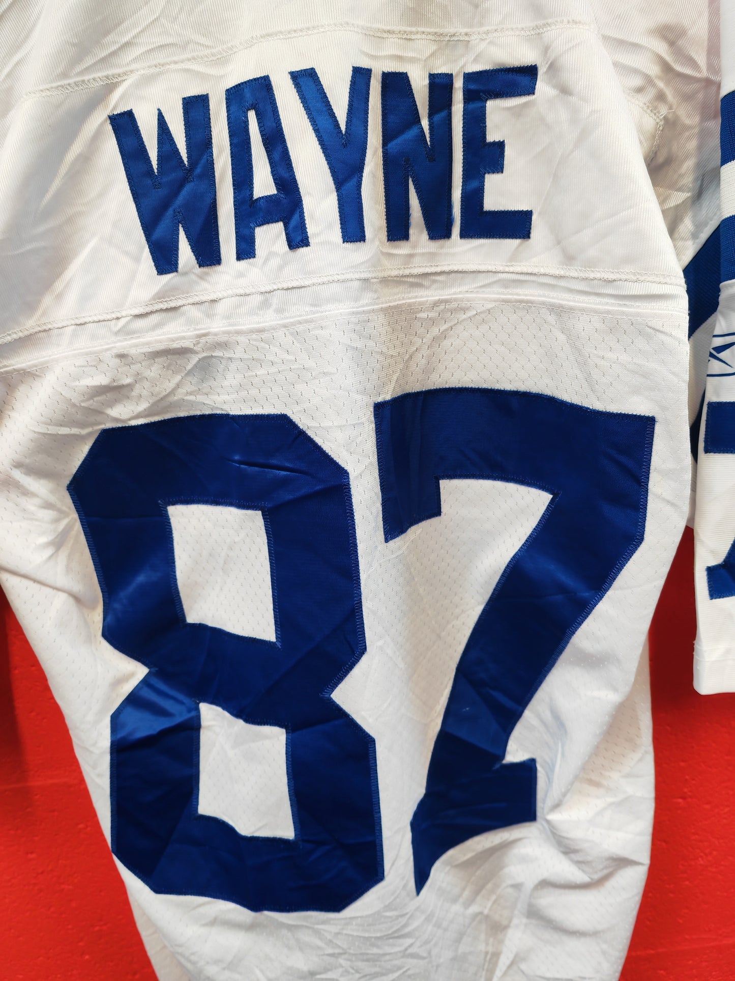 Reebok Indianapolis Colts NFL Jersey, #87 Wayne, White, Size Medium +2 Length