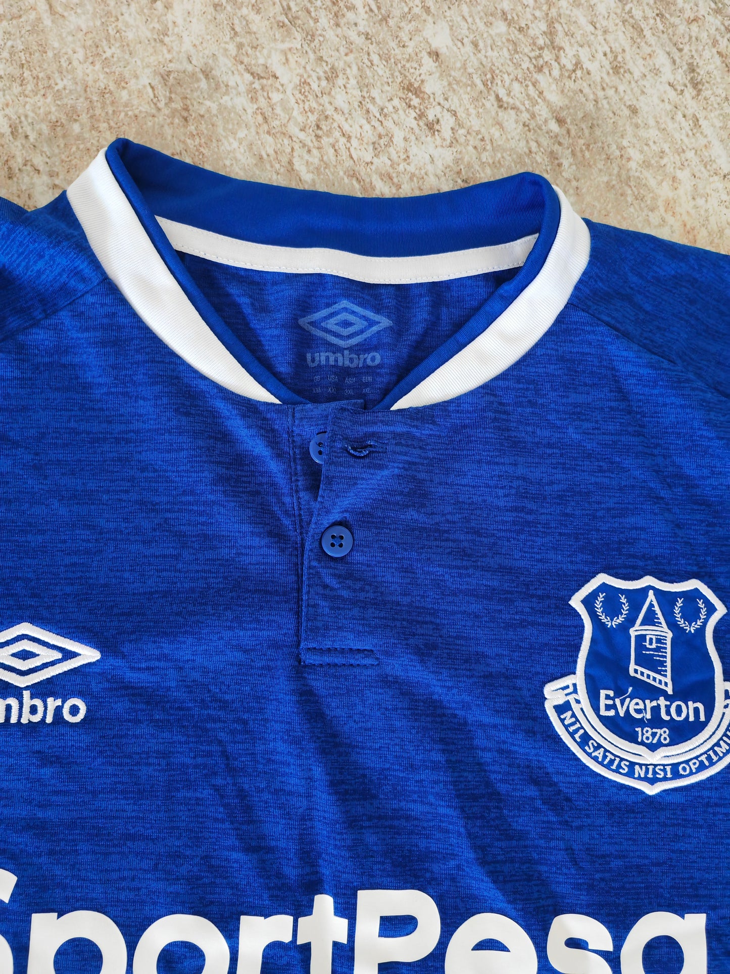 Umbro Everton 2018/19 Short Sleeve Home Shirt, Blue, Size XXL