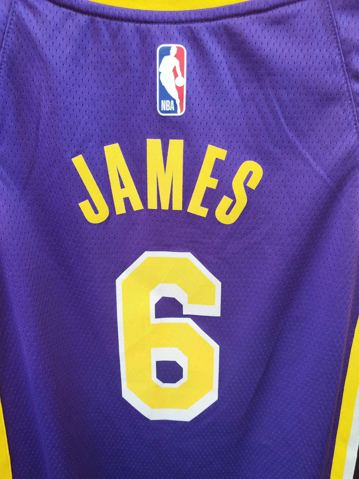 Jordan Los Angeles Lakers NBA Road Jersey, #6 James, Purple, Size Small
