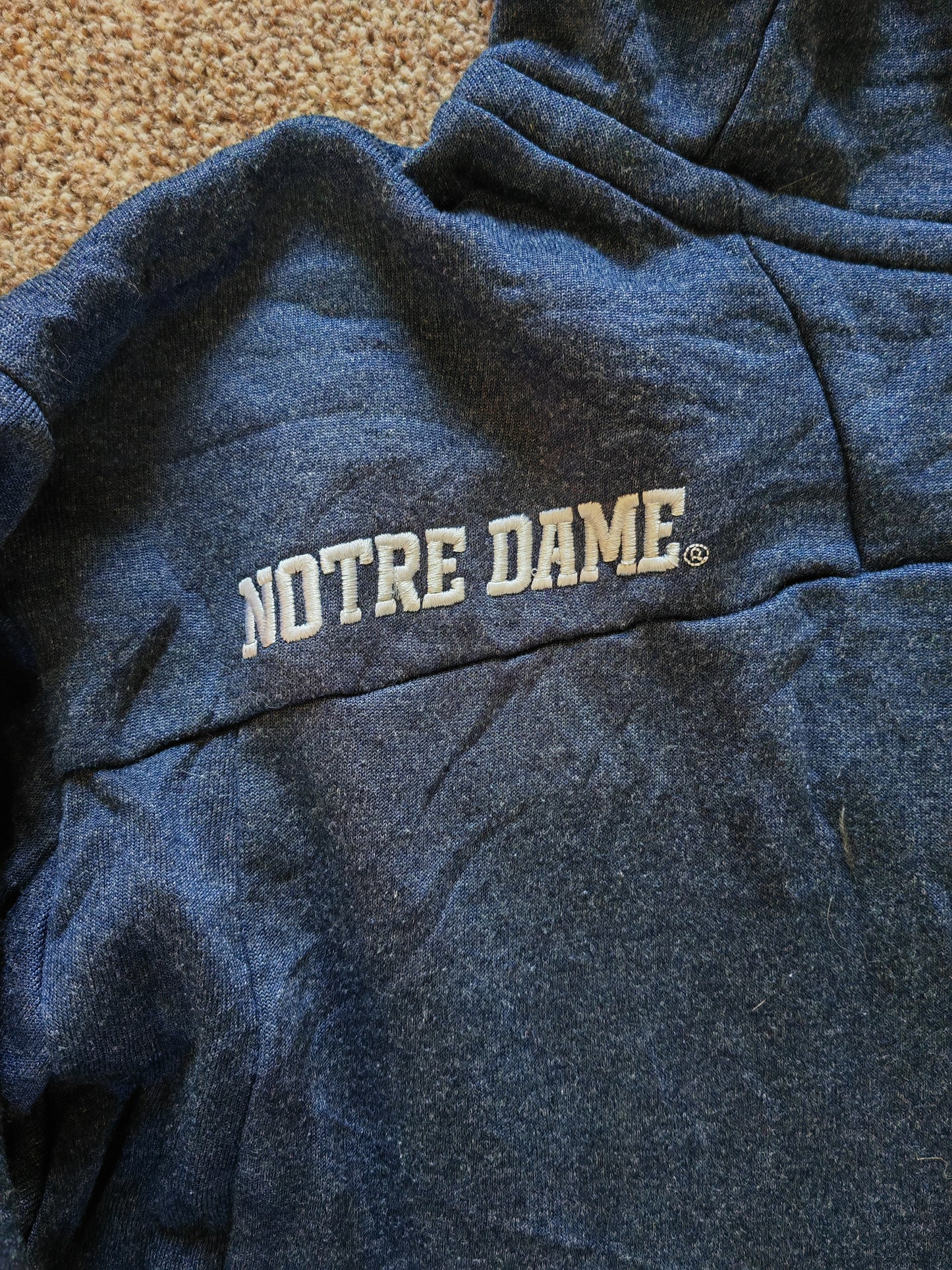 Adidas Clima Warm Notre Dame Irish NCAA 1/4 Zip Hoodie, Navy, Size Medium