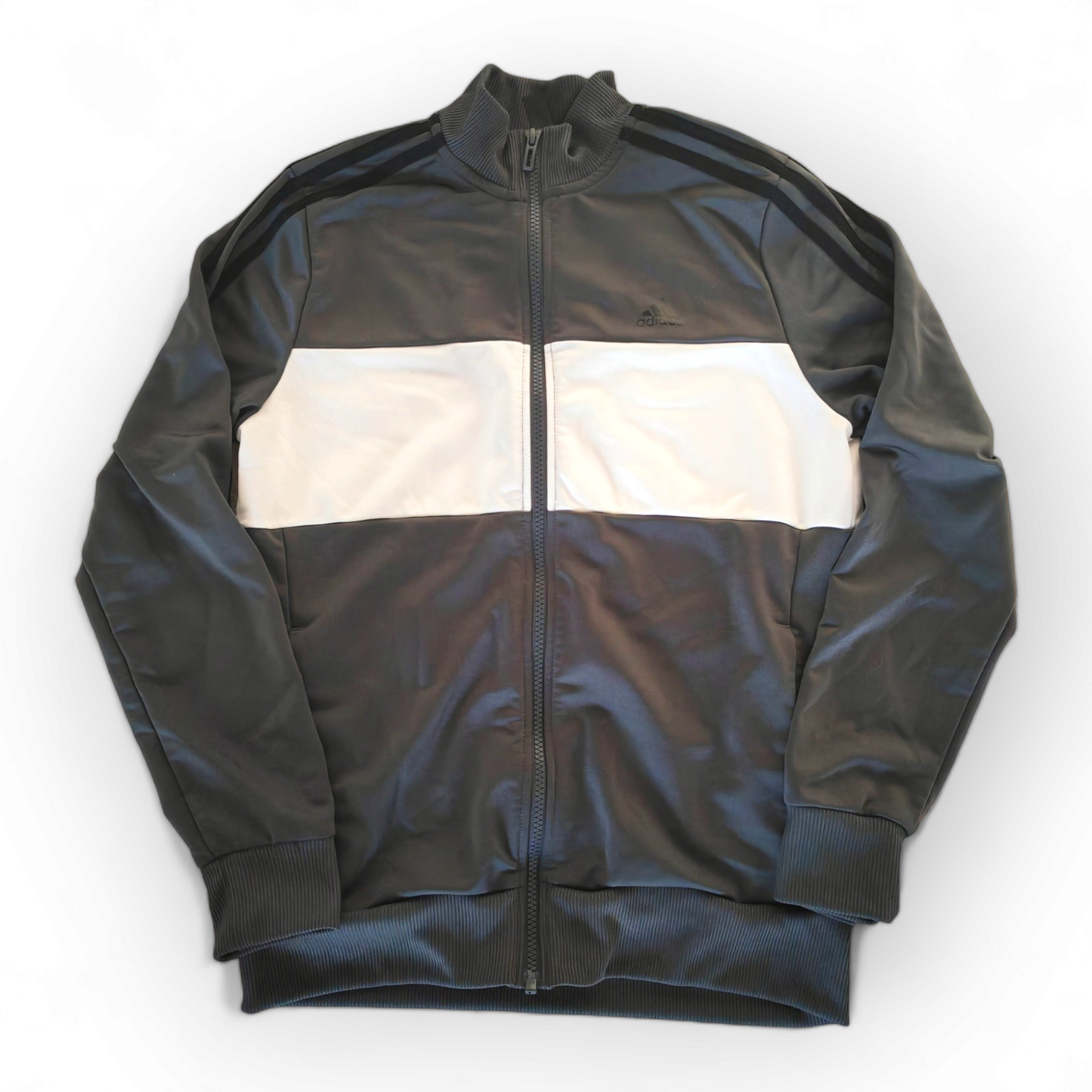 Youth Adidas Full Zip Jacket, Grey/White, Size YL