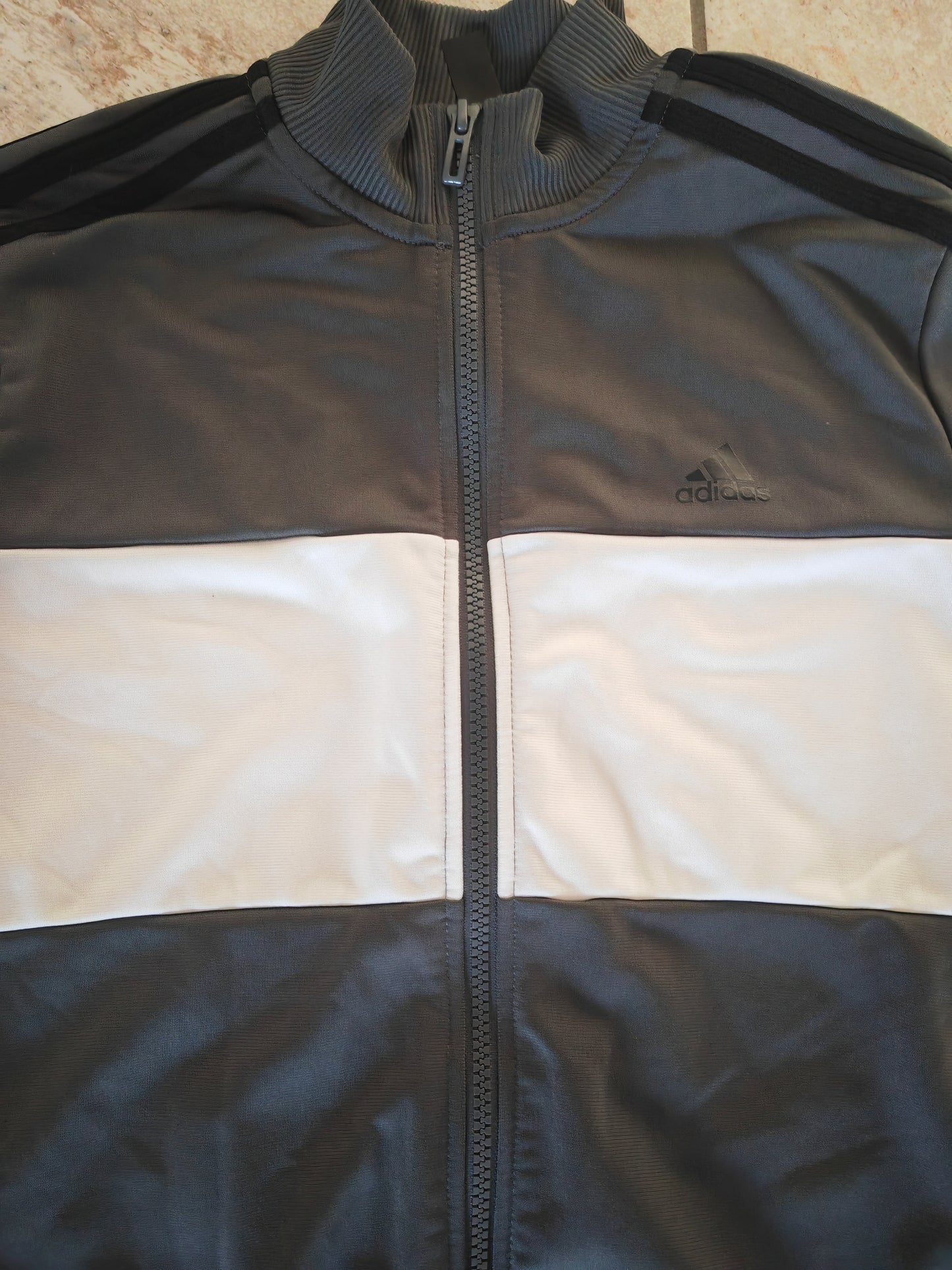 Youth Adidas Full Zip Jacket, Grey/White, Size YL