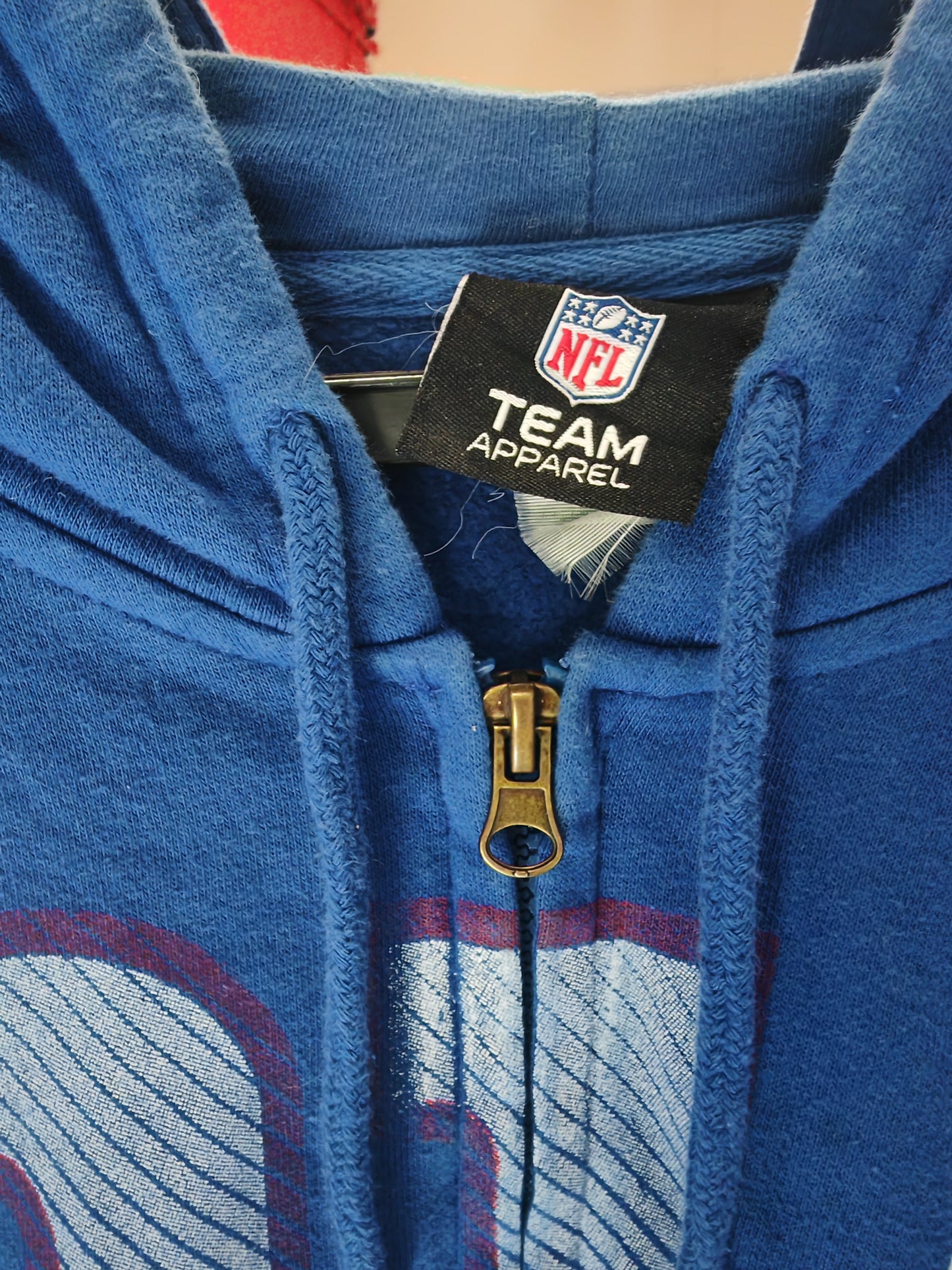 NFL Apparel New York Giants Full Zip Hoodie, Blue, Size XL