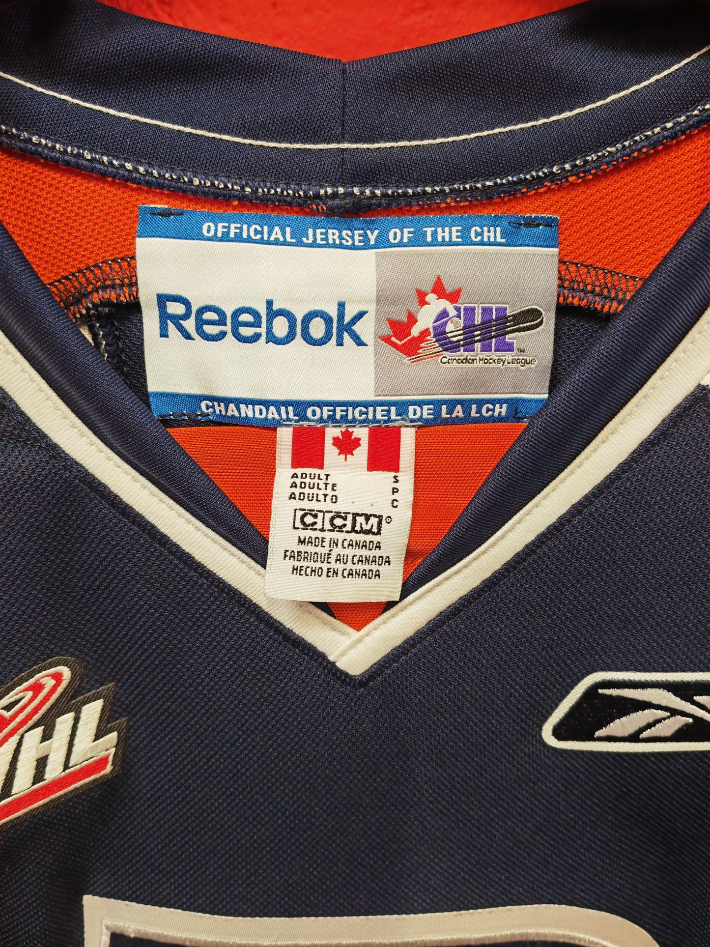 Reebok Kamloops Blazers WHL/CHL Ice Hockey Jersey, Navy, Size Small