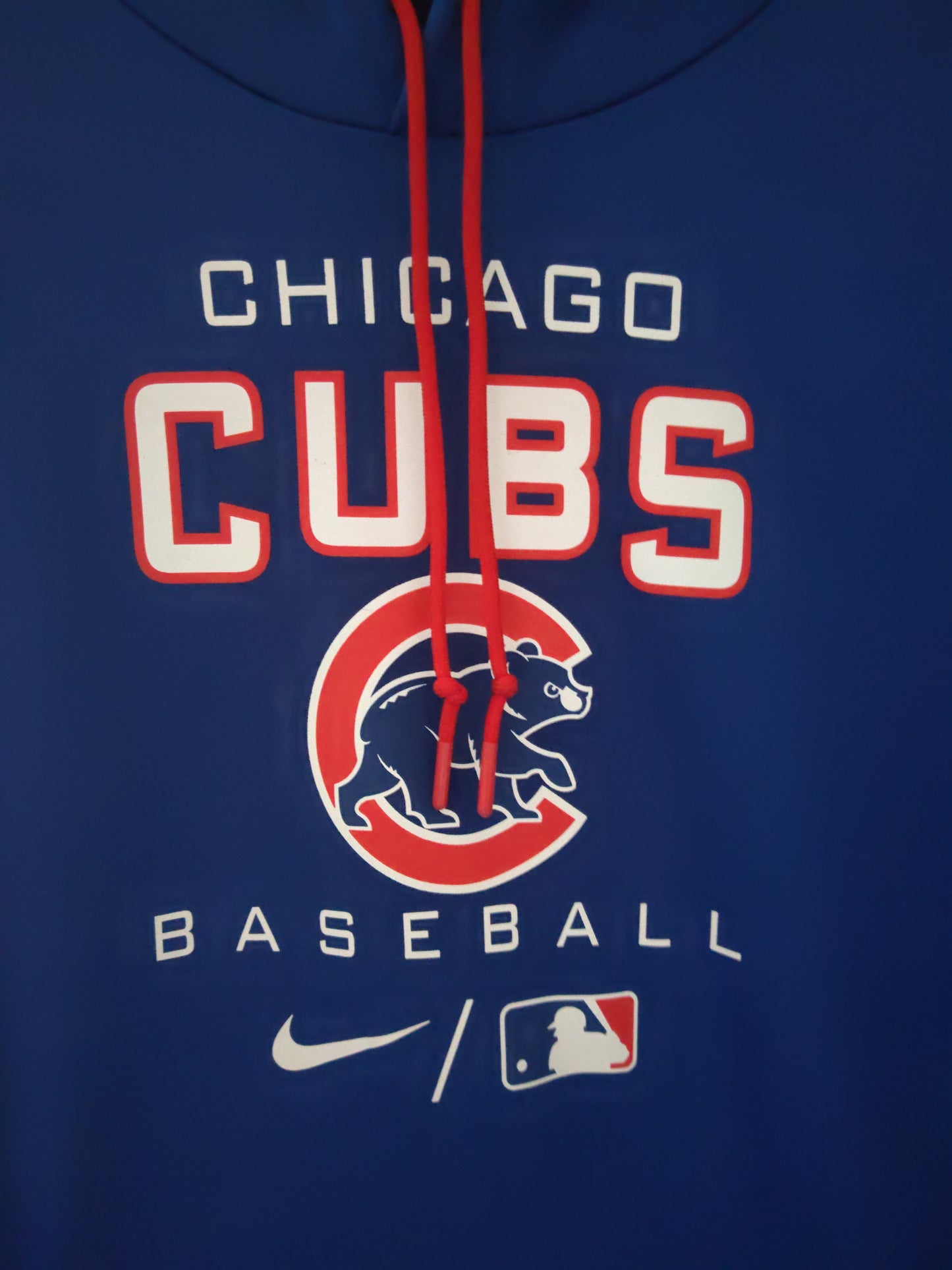 Nike Therma-fit Chicago Cubs MLB Pullover Hoodie, Blue/Red, Size XL