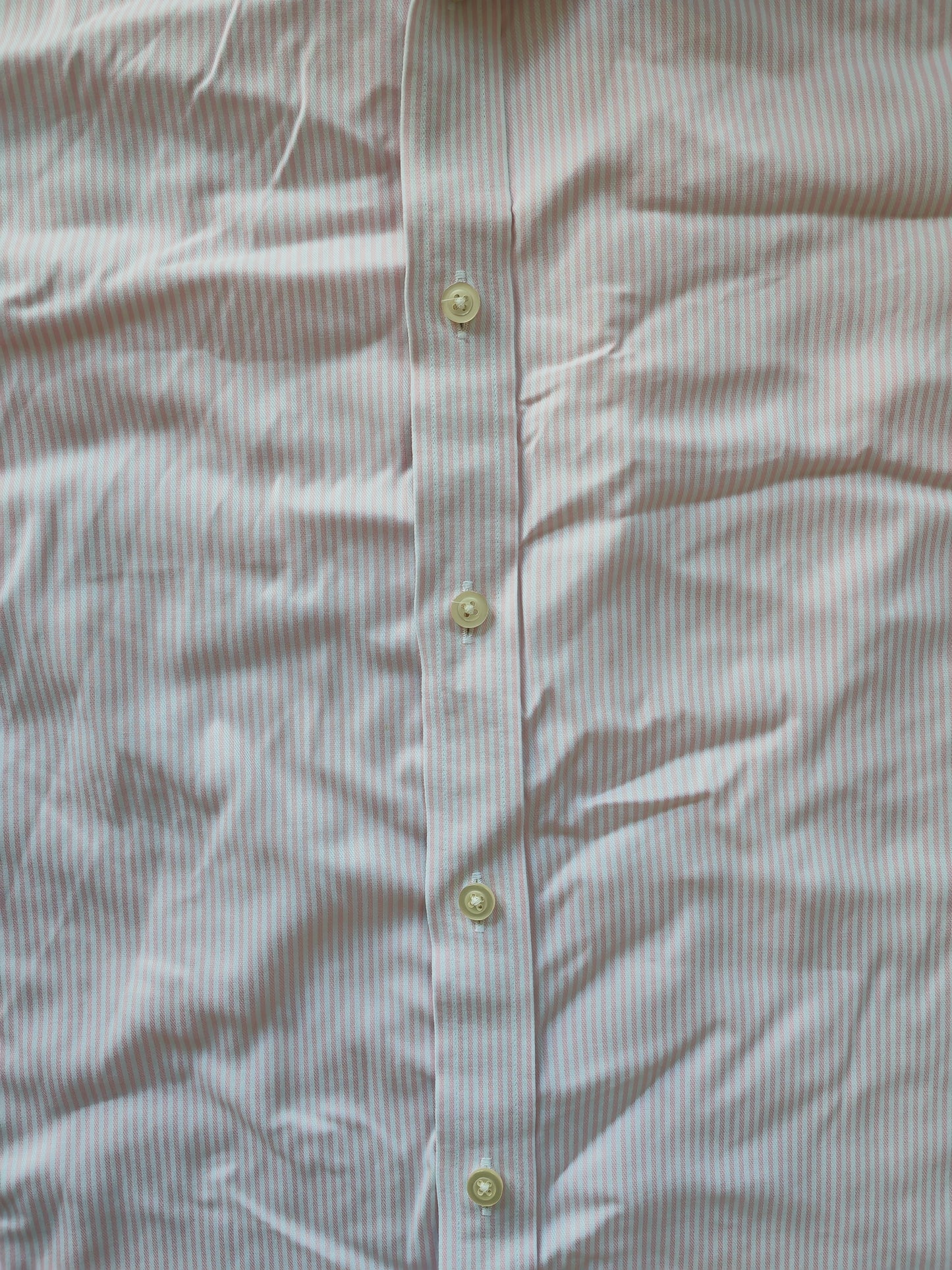 T.M. Lewin Formal Button Up Long Sleeve Shirt, Pink/White Striped, 16.5-34.5