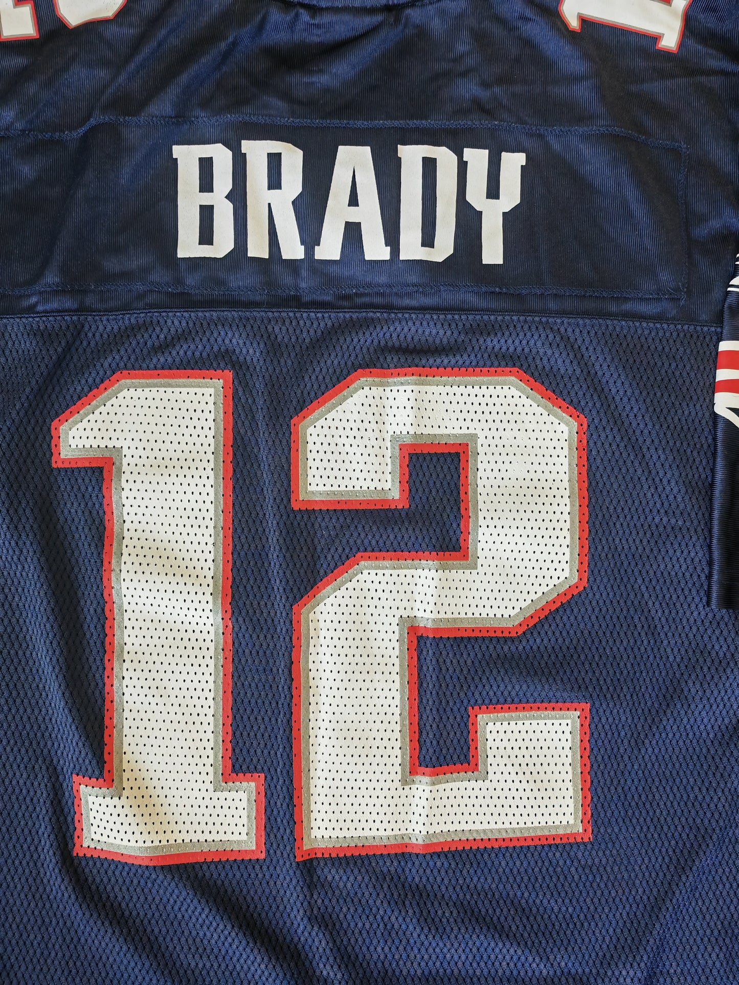 Reebok New England Patriots NFL Jersey, #12 Brady, Navy, Size Large