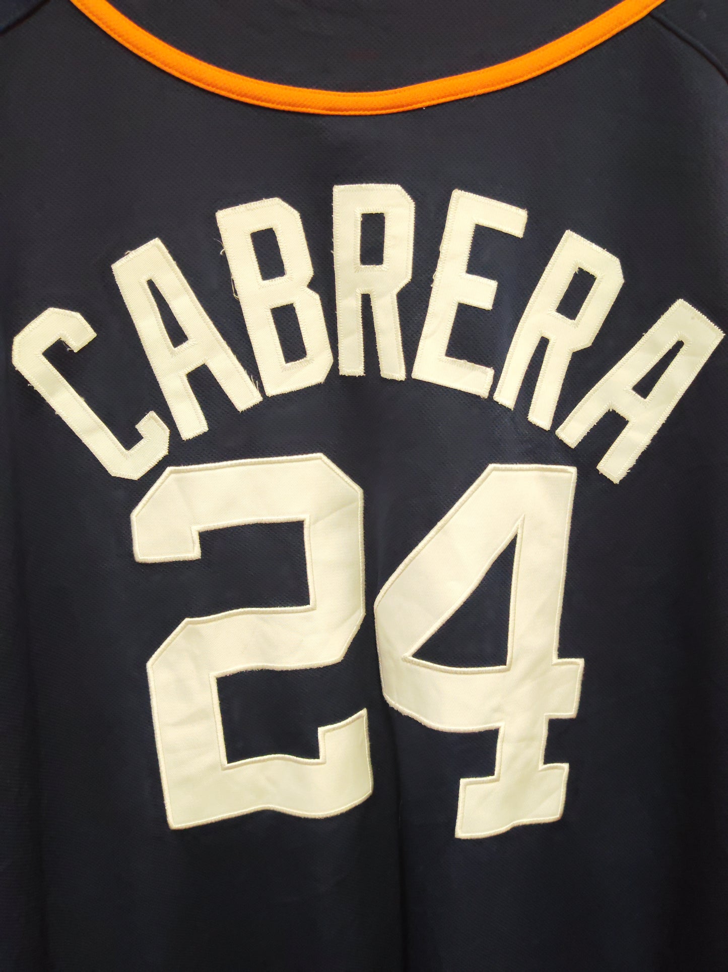 Majestic Detroit Tigers MLB Baseball Jersey, #24 Cabrera, Navy Blue, Size XXL