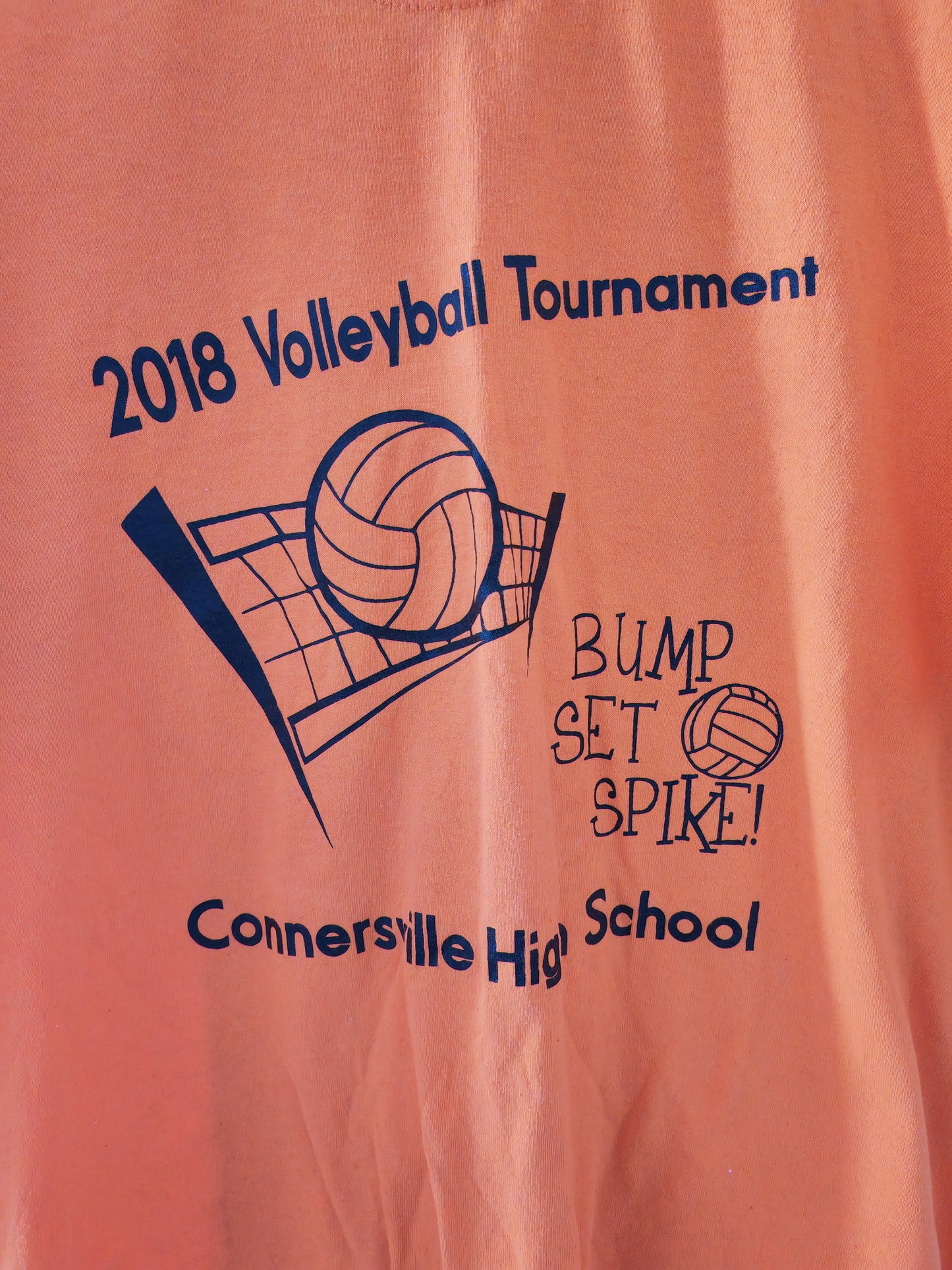Gildan Connersville High School Volleyball T Shirt, Orange, Size Large