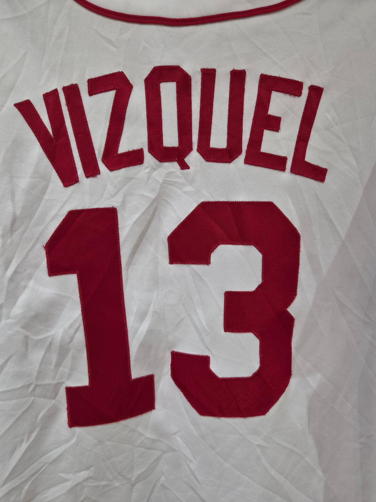 Majestic Cleveland Indians/Guardians MLB Jersey, #13 Vizquel, White, Size XL