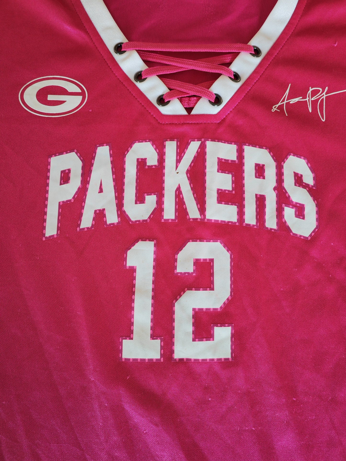 Women's NFL Green Bay Packers Aaron Rodgers Jersey, Pink, Size L/XL