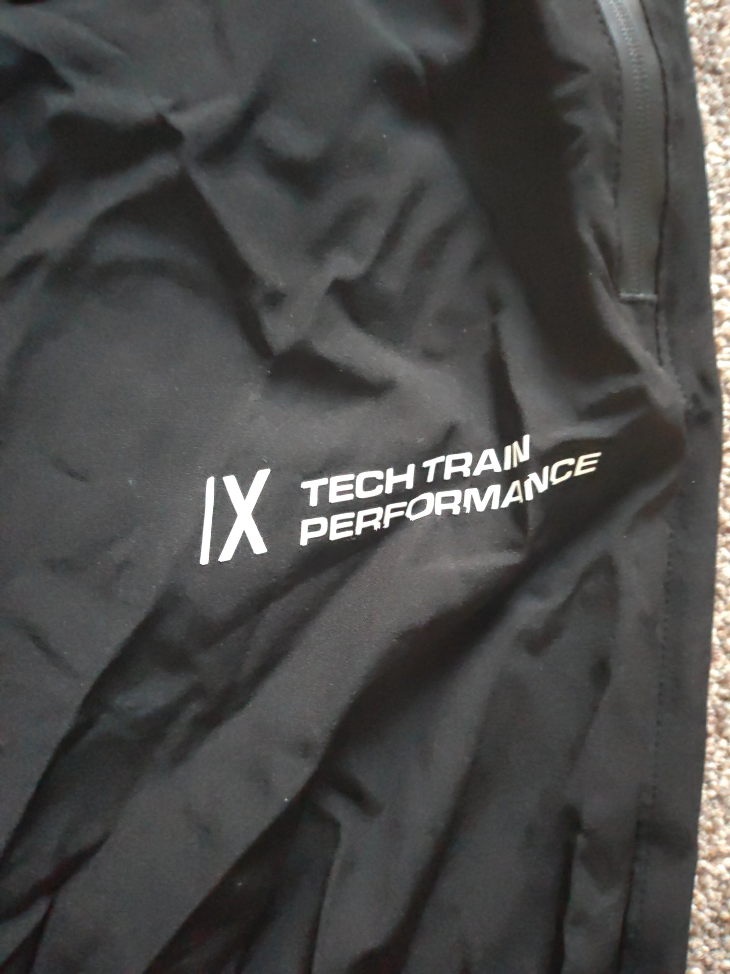 IX Tech Train Performance Sports Training Track Pants, Black, Size Medium