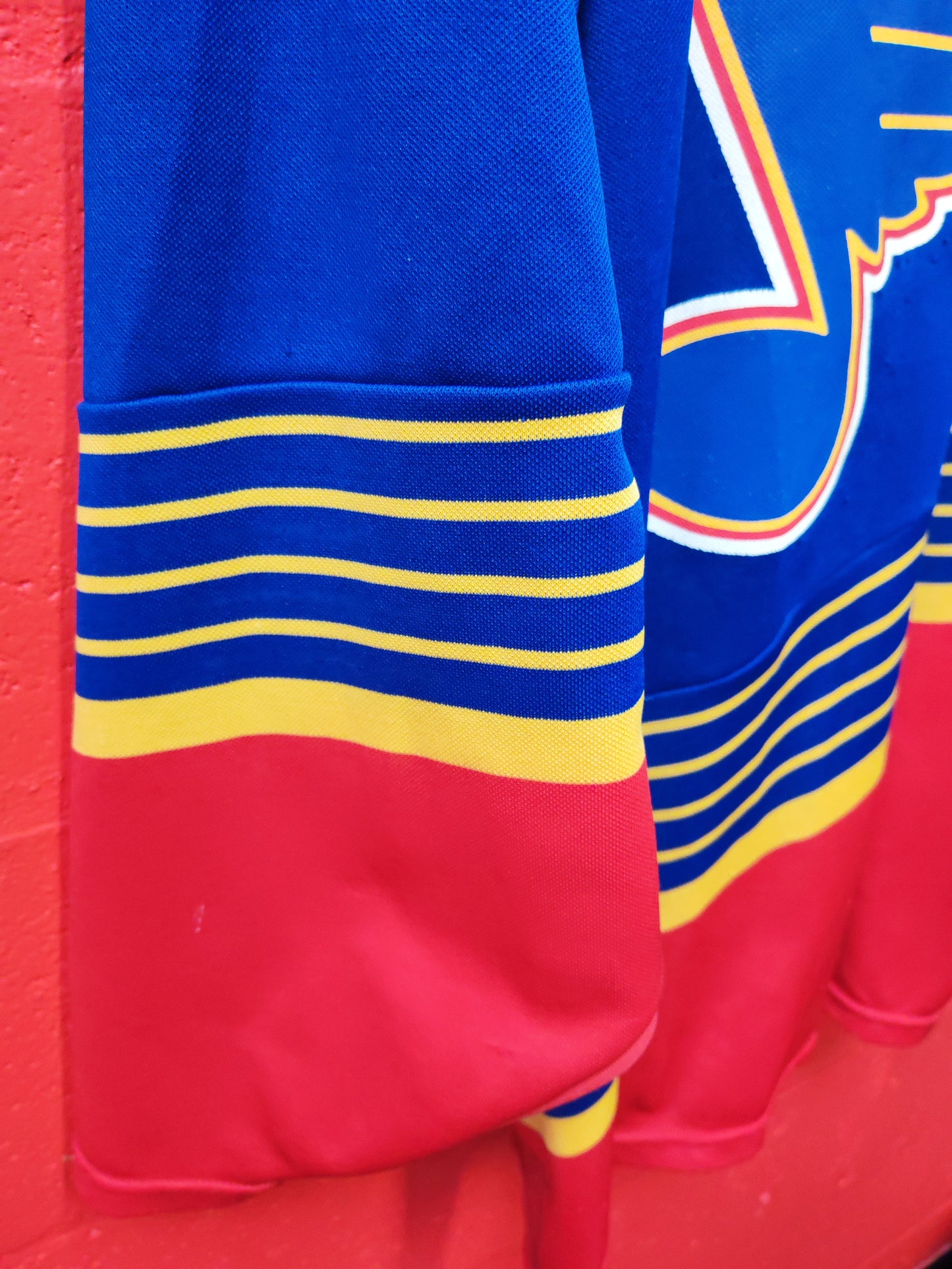 CCM St Louis Blues Vintage Ice Hockey Jersey, Blue/Red, Size XL