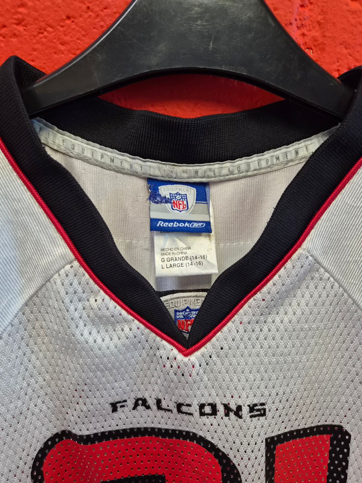 Youth Reebok Atlanta Falcons NFL Jersey, #21 Hall, White, Size YL