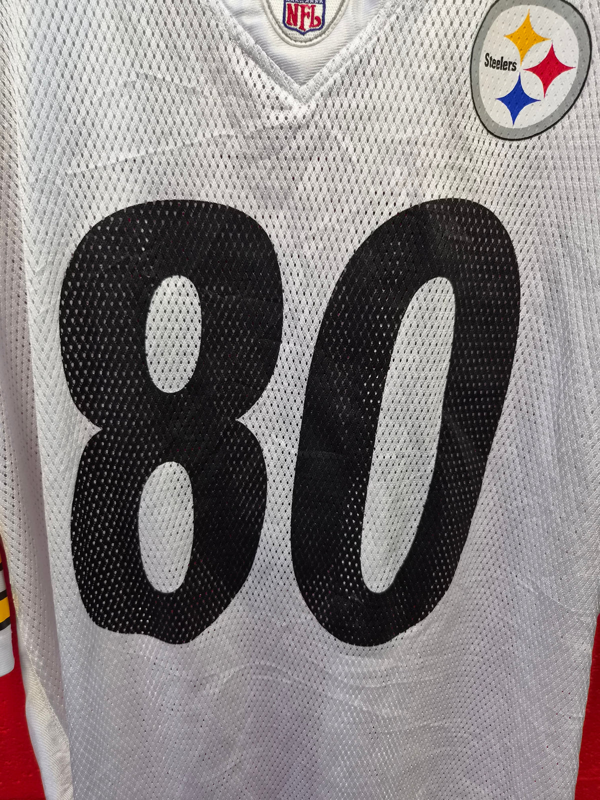 Reebok Pittsburgh Steelers NFL Jersey, #80 Burress, White, Size XXL