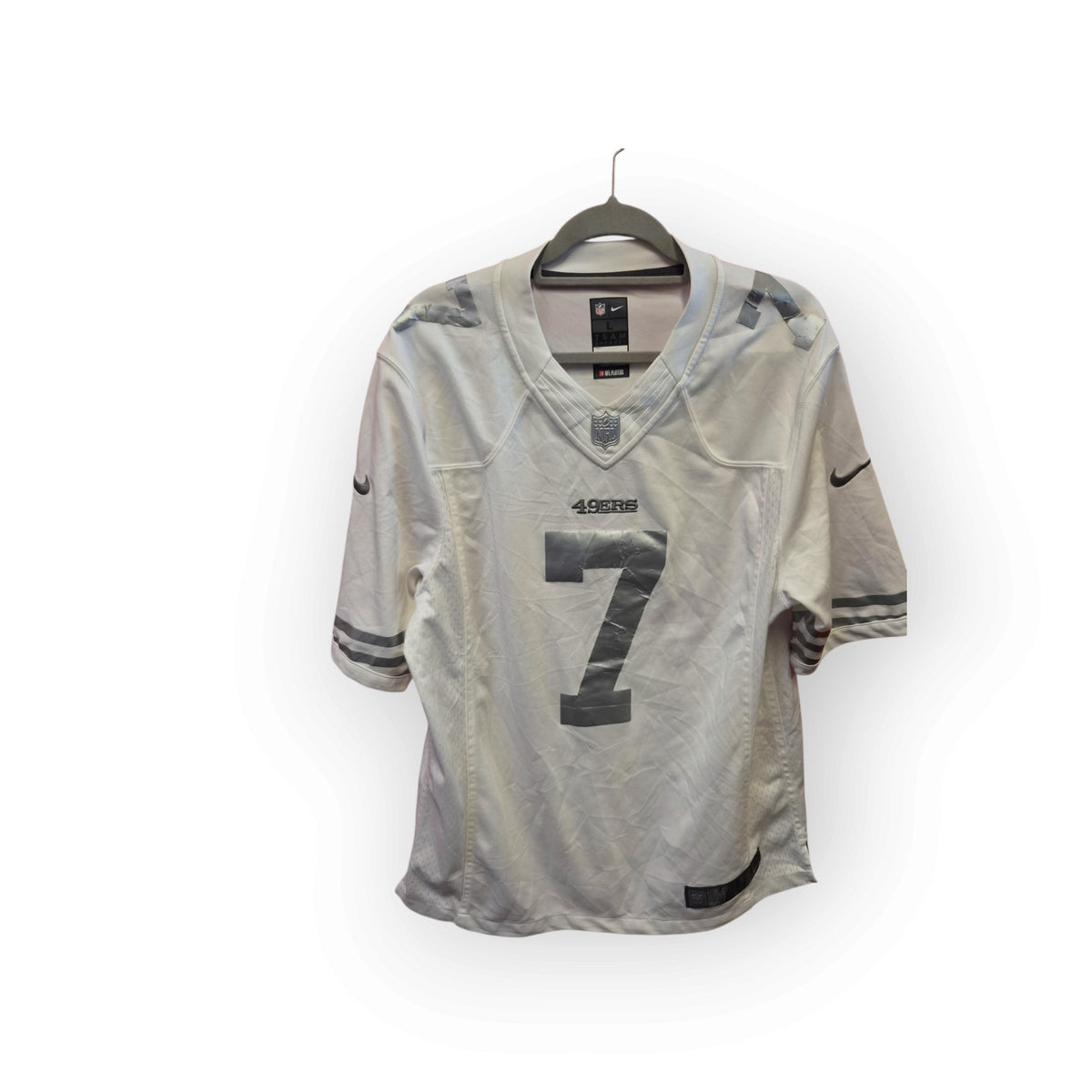 Nike San Francisco 49ers NFL Jersey, #7 Kaepernick, White, Size Large