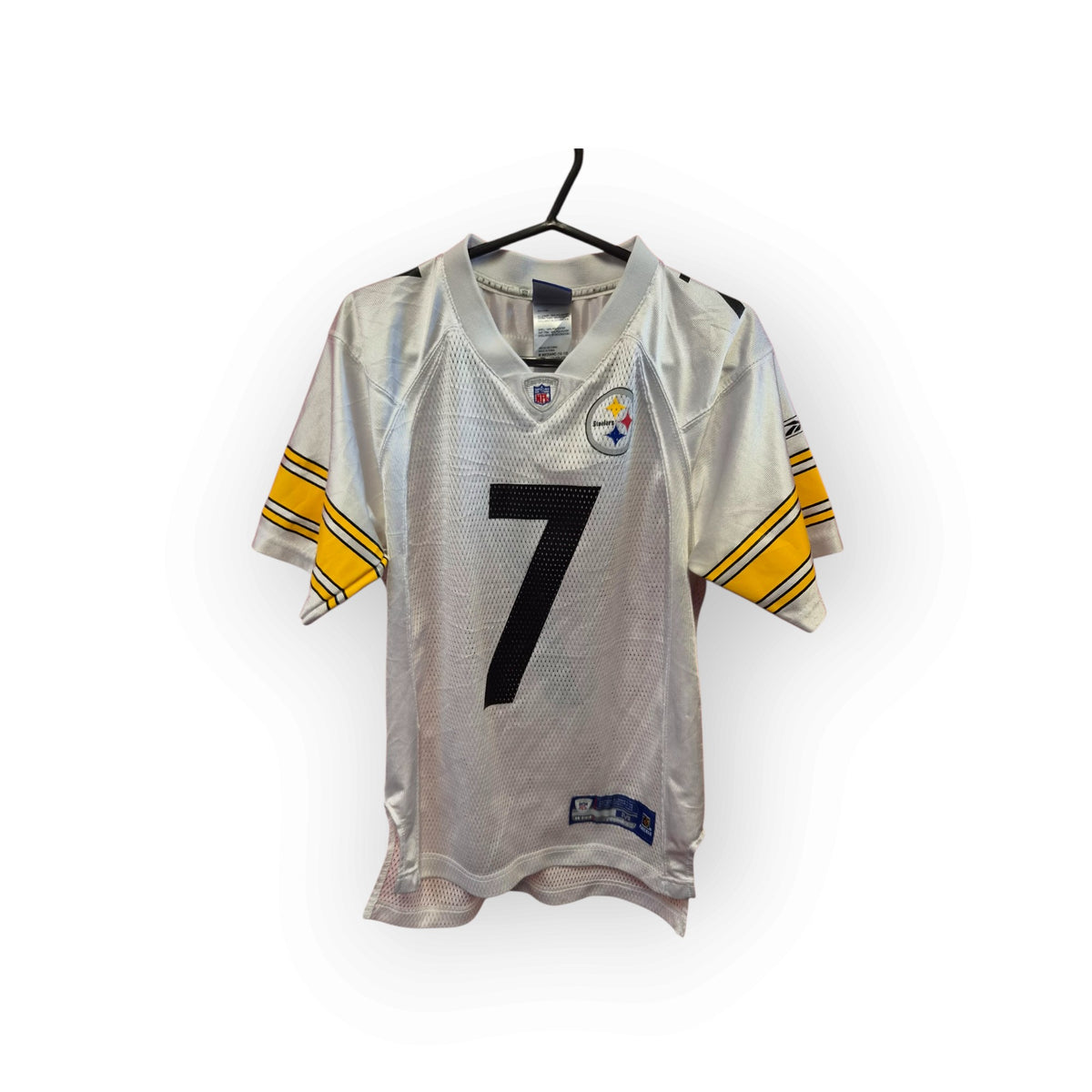 Youth Reebok Pittsburgh Steelers NFL Jersey, #7 Roethlisberger, White, Size YM