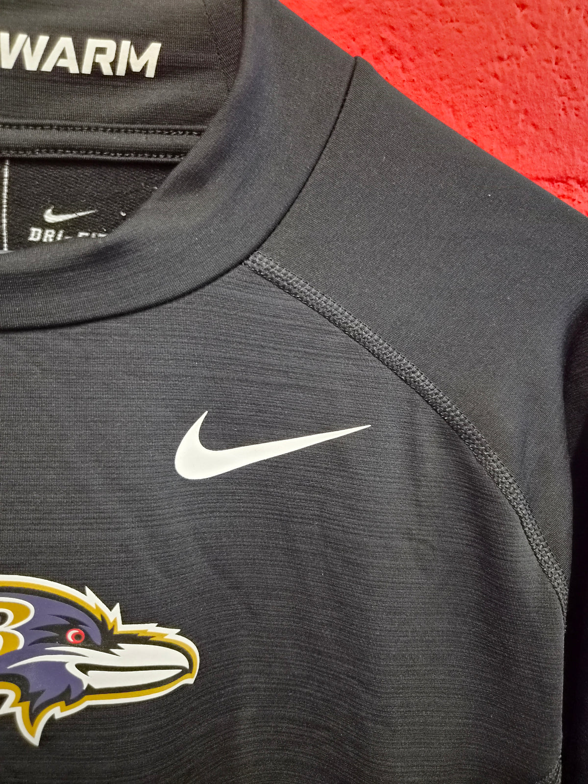 Nike Baltimore Ravens On-Field Hyperwarm Mock Neck Shirt Black, Size Large