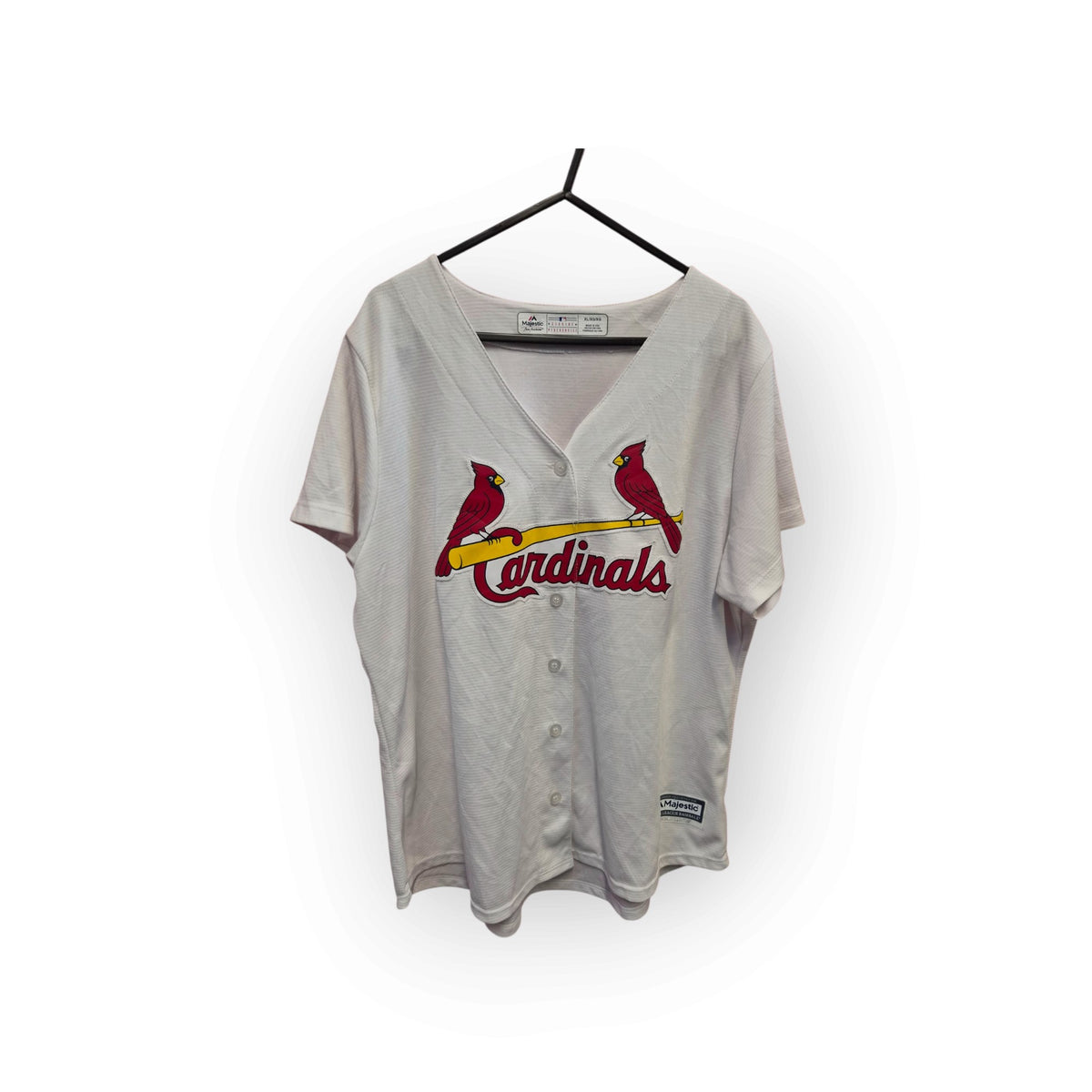 Women's Majestic St Louis Cardinals MLB Baseball Jersey, White, Size XL