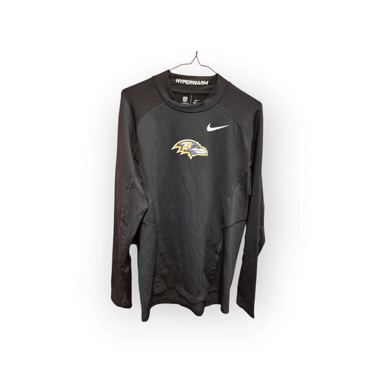 Nike Baltimore Ravens On-Field Hyperwarm Mock Neck Shirt Black, Size Large