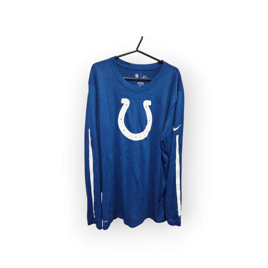 Nike Indianapolis Colts NFL Team Apparel Long Sleeve T Shirt, Blue, Size Large
