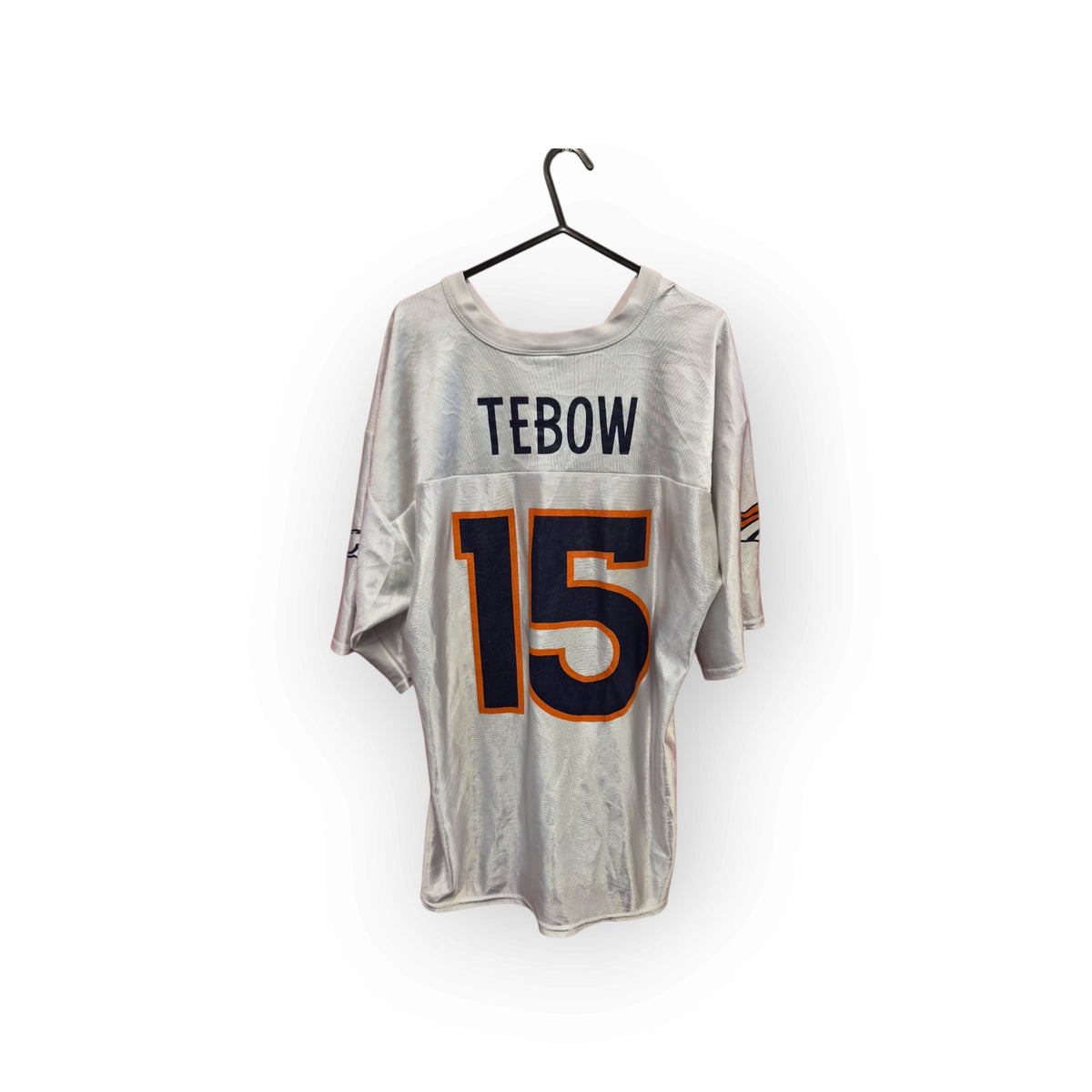 NFL Team Apparel Denver Broncos Jersey, #15 Tebow, White, Size Large