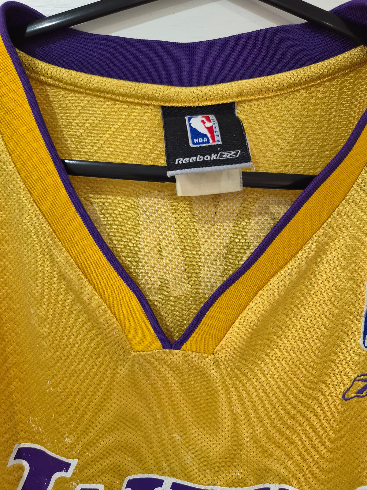 Reebok Los Angeles Lakers NBA Basketball Jersey, #8 Bryant, Yellow, Size Large