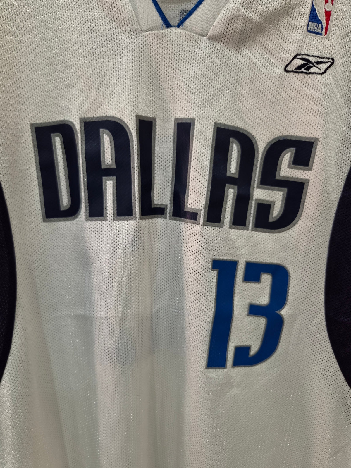 Reebok Dallas Mavericks NBA Basketball Jersey, #13 Nash, White, Size Medium