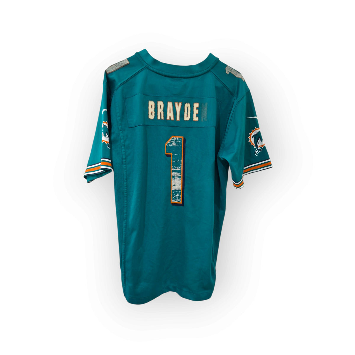 Youth Nike Miami Dolphins NFL Jersey, #1 Brayden (Custom), Size YL