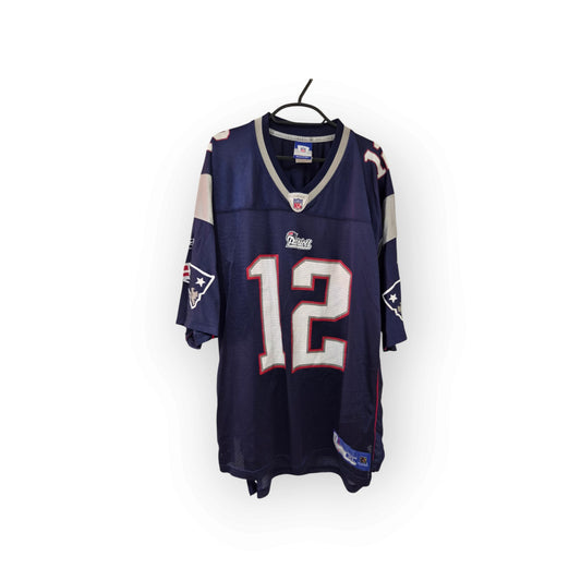 Reebok New England Patriots NFL Jersey, #12 Brady, Navy, Size XL