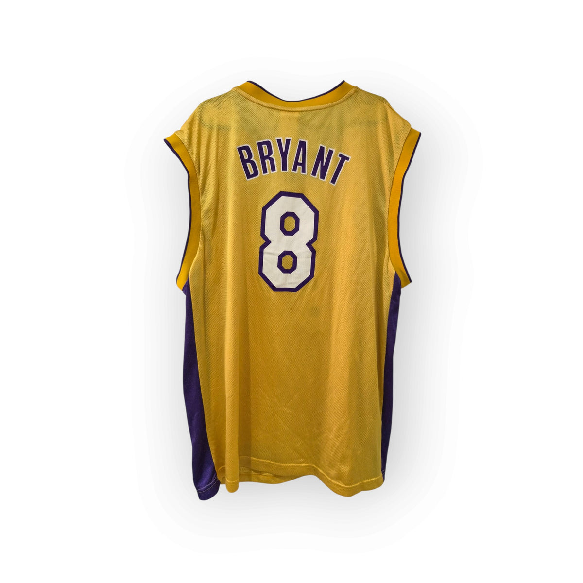 Reebok Los Angeles Lakers NBA Basketball Jersey, #8 Bryant, Yellow, Size Large