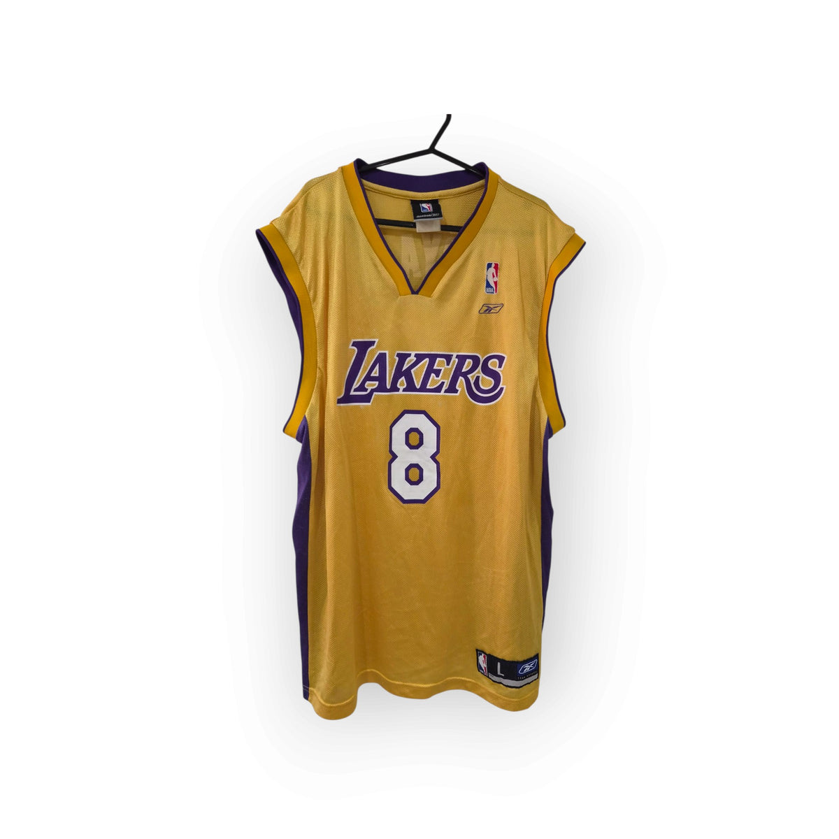 Reebok Los Angeles Lakers NBA Basketball Jersey, #8 Bryant, Yellow, Size Large