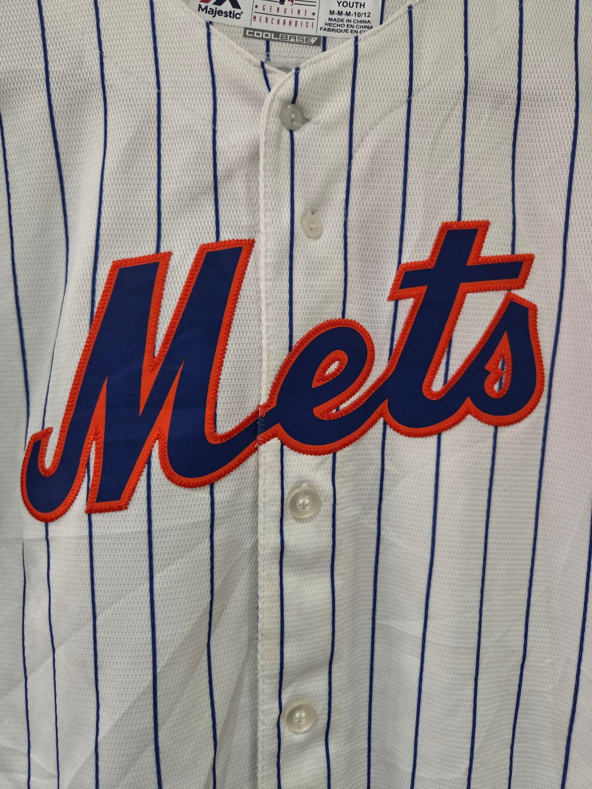 Youth Majestic New York Mets MLB Baseball Jersey, #21 Frazier, White. Size YM