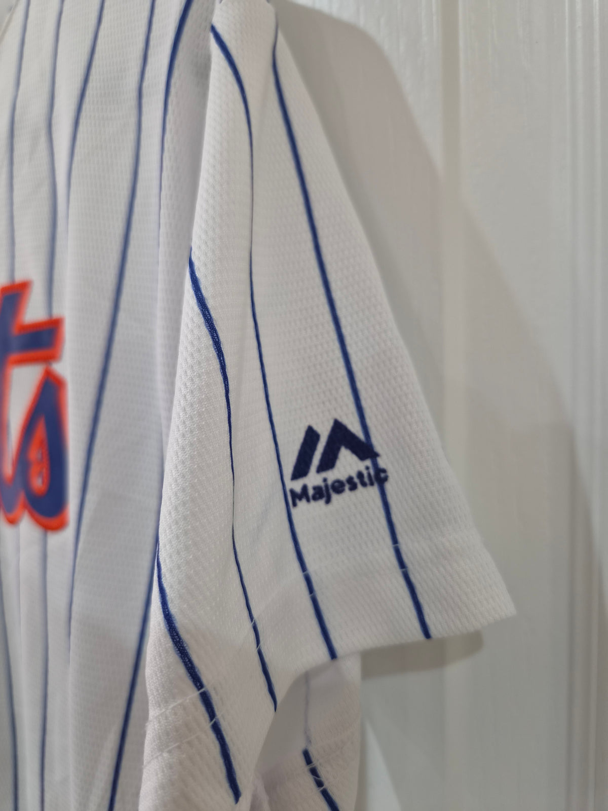 Youth Majestic New York Mets MLB Baseball Jersey, #21 Frazier, White. Size YM