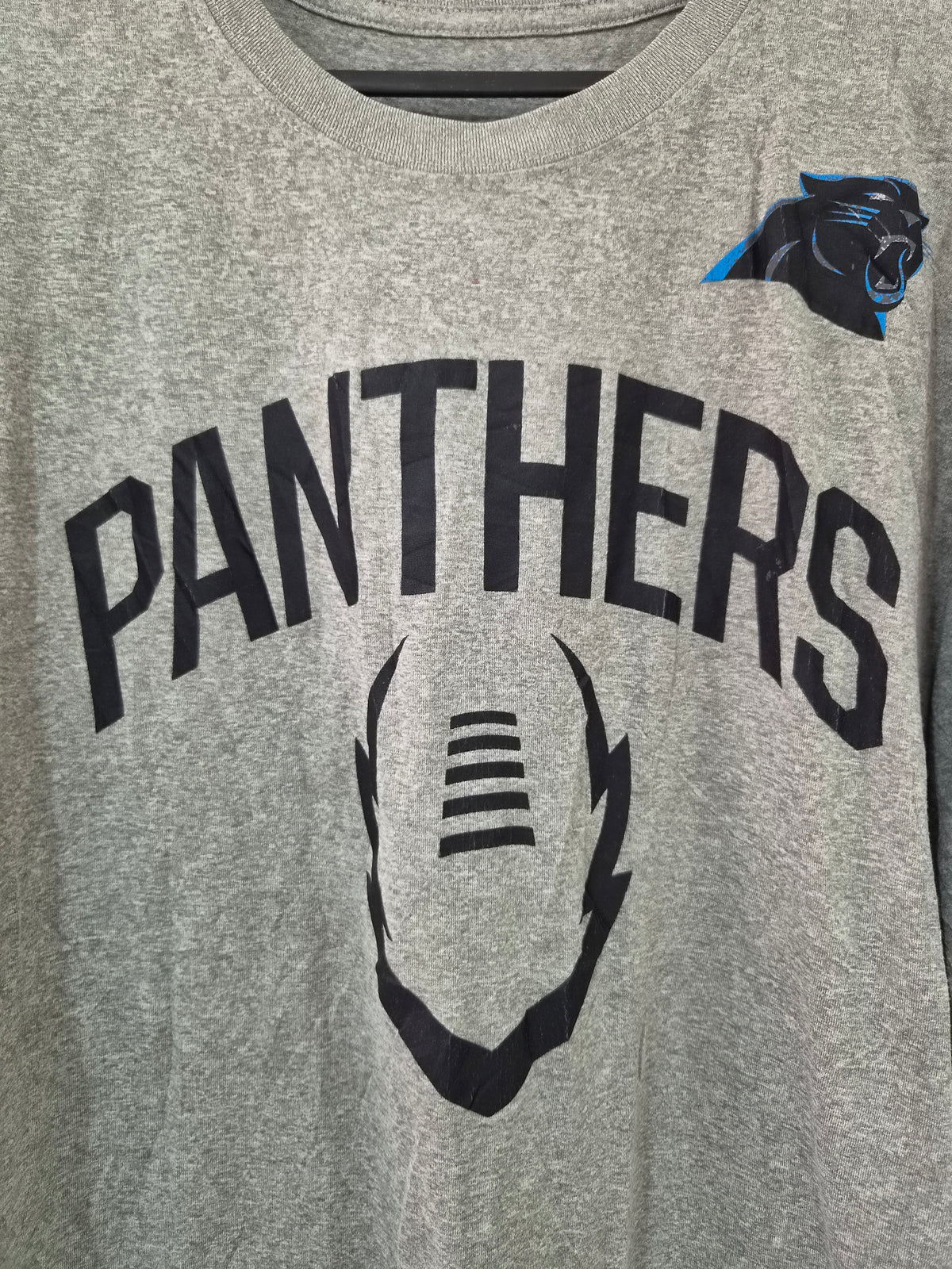 Nike Dri-Fit Carolina Panthers NFL Short Sleeve T Shirt, Grey, Size Large