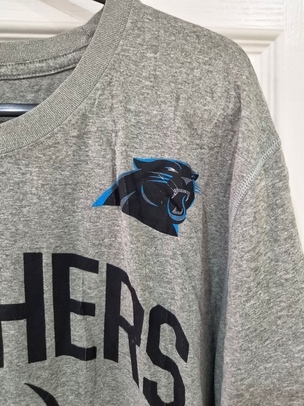 Nike Dri-Fit Carolina Panthers NFL Short Sleeve T Shirt, Grey, Size Large